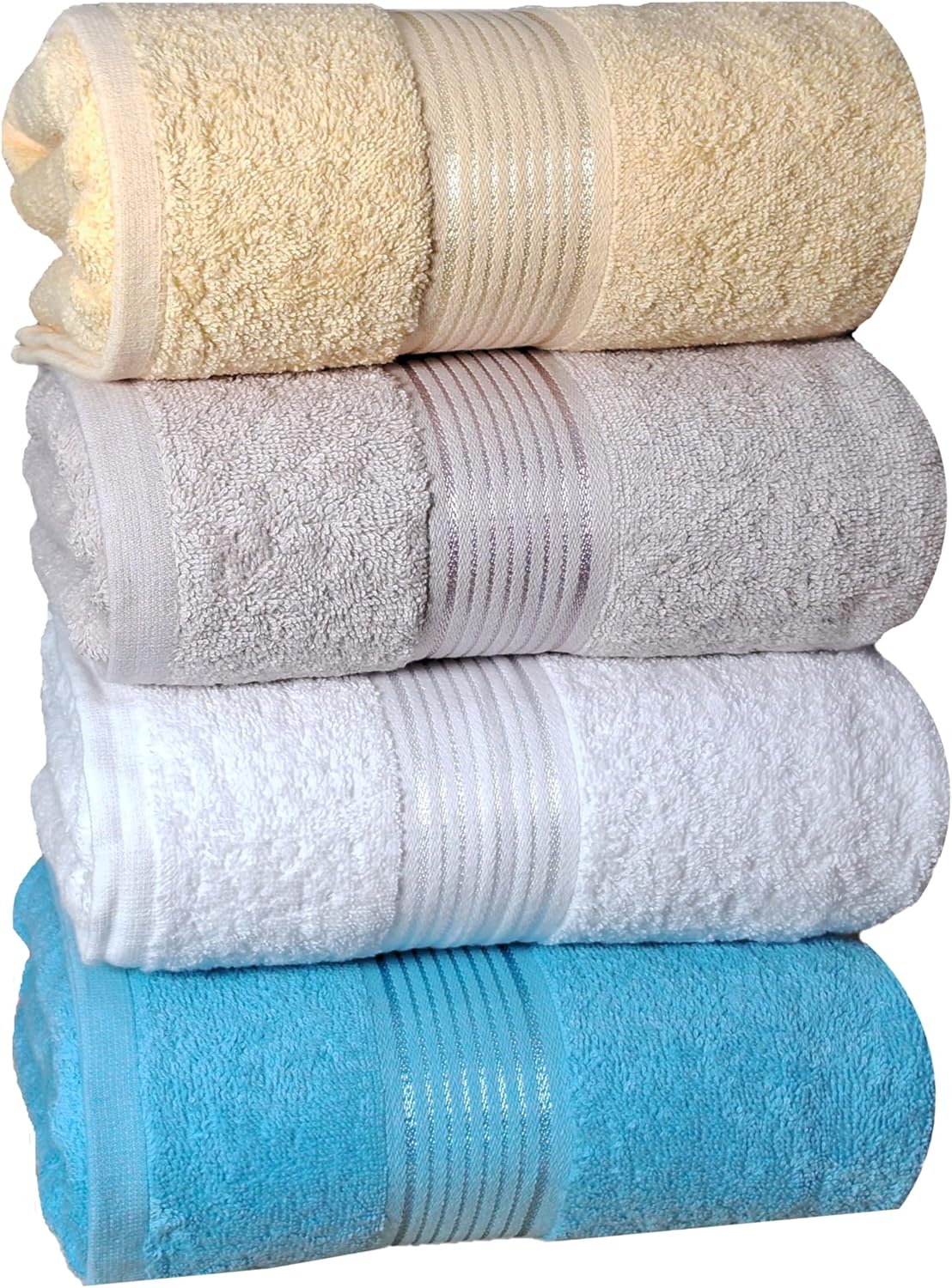 BolBomS 4 Piece Bath Towel Set 100 Cotton Quick Dry