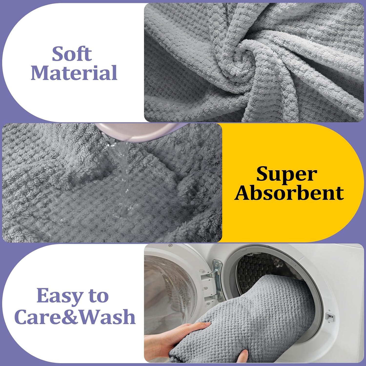 Preboun 12 Pcs Bath Towels and Washcloths Set