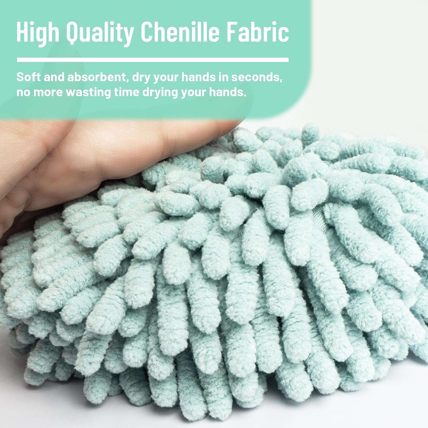 Dormercy Fuzzy Ball Towels with 4 Hooks 2 Pack Green Pink