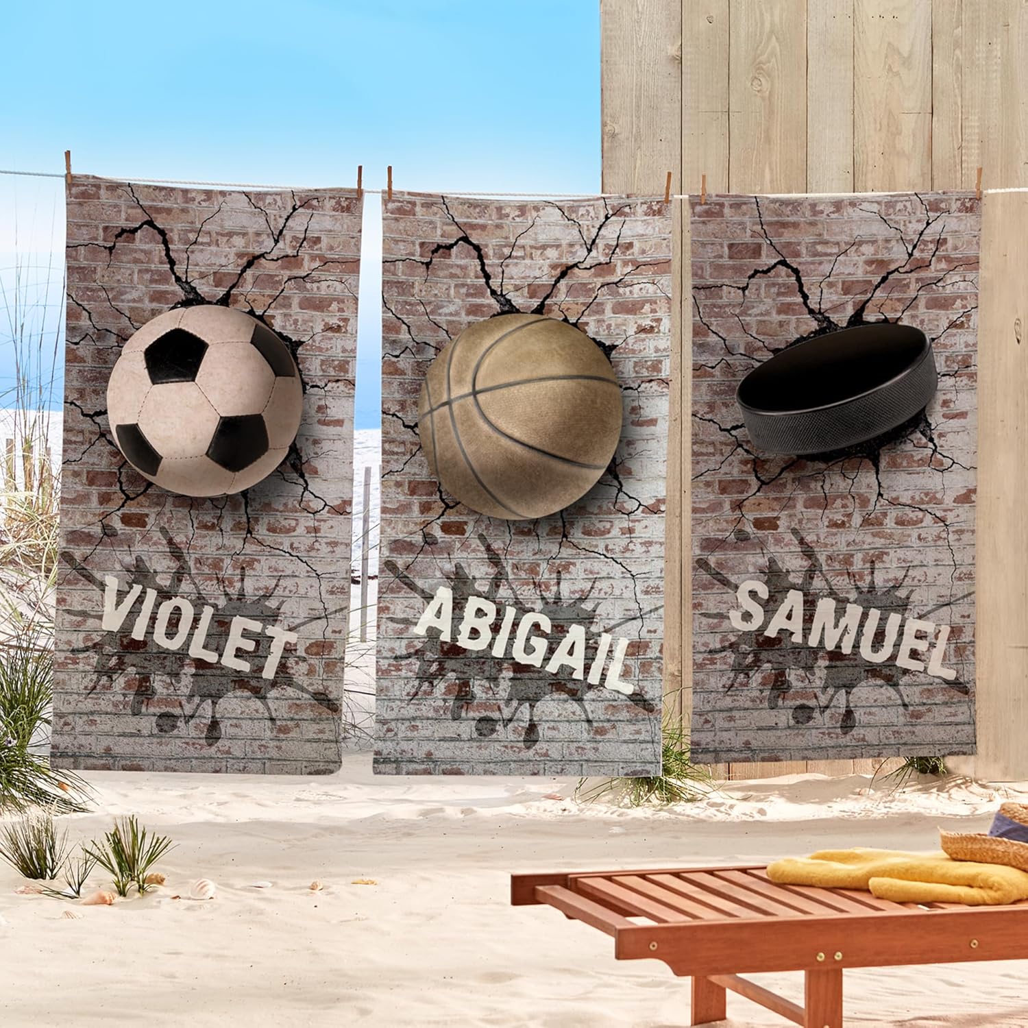 Personalized Beach Towel with Soccer Design