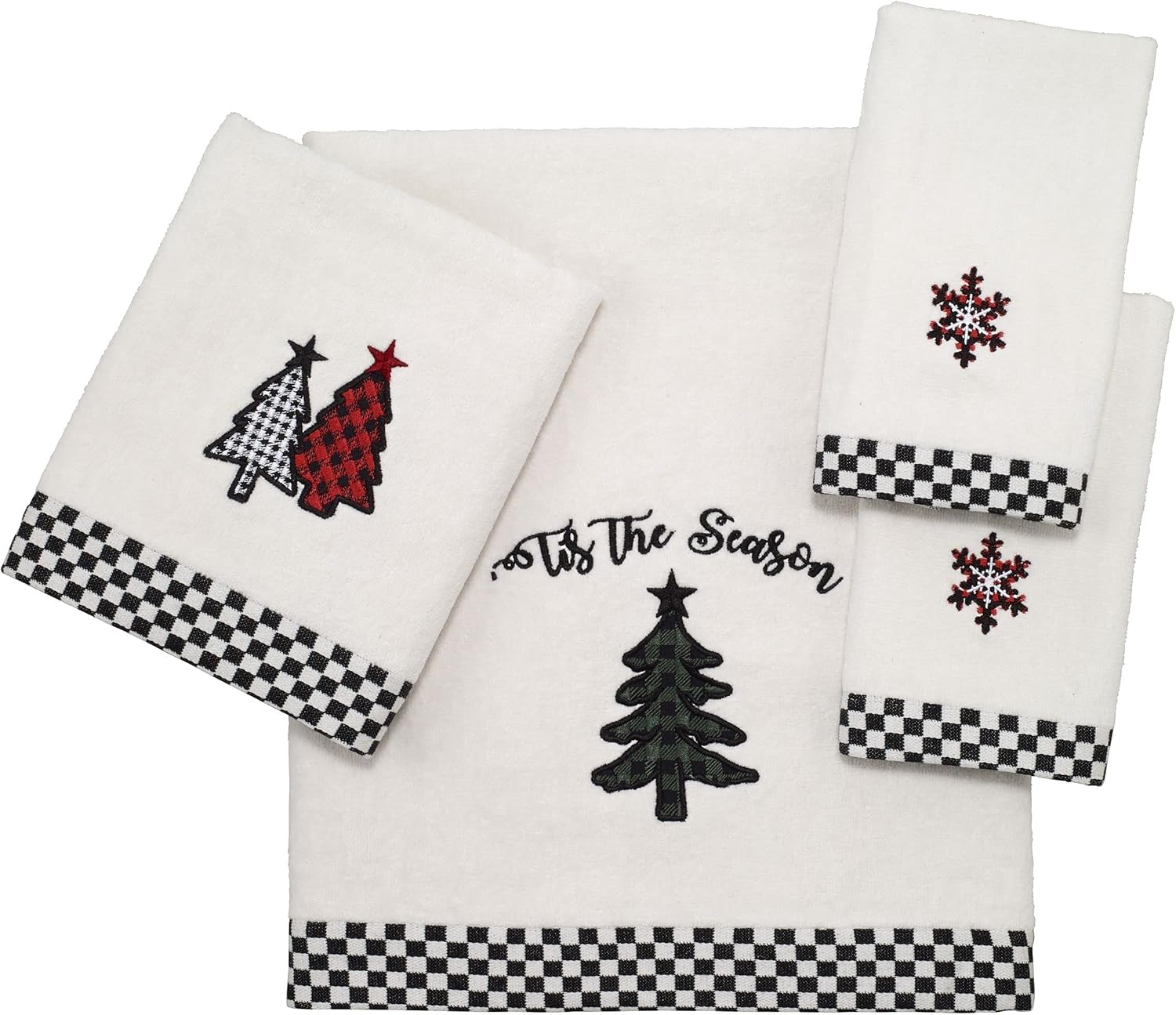 Avanti Linens Bath Towel Soft Cotton Velour Christmas Decor