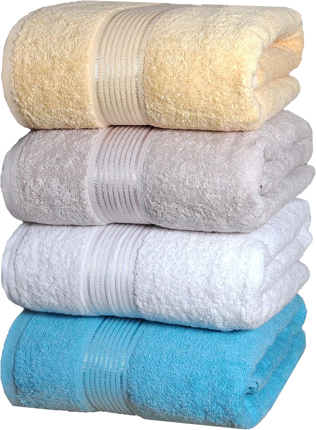 BolBomS 4 Piece Bath Towel Set 100 Cotton Quick Dry