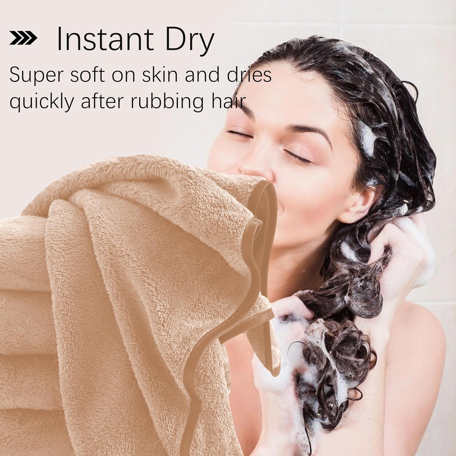 Cosy Family 6 Pack Ultra Soft Microfiber Hand Towels - 16x28 Inch Brown