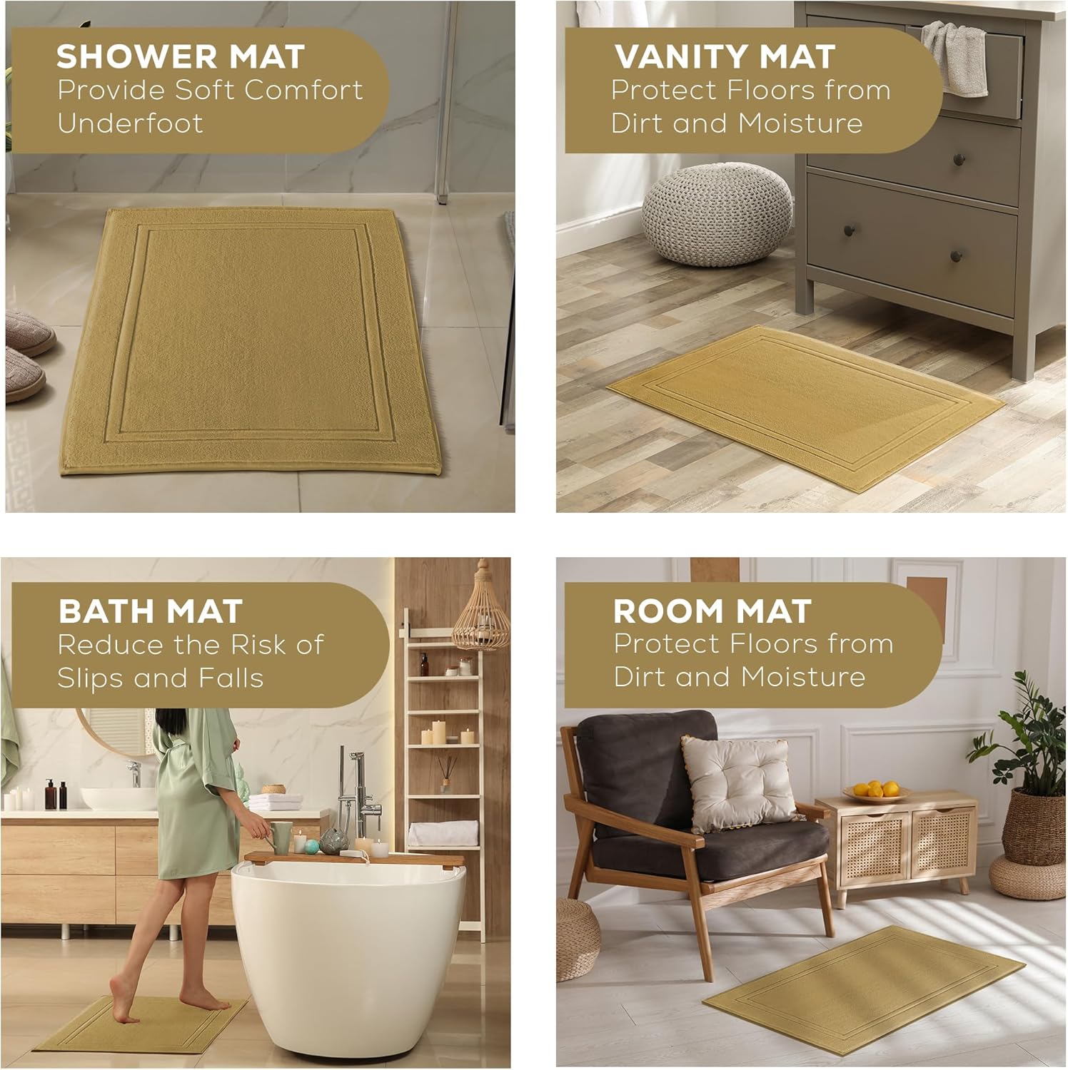 ALIBI Bath Mat Floor Towel - Champagne 44X26