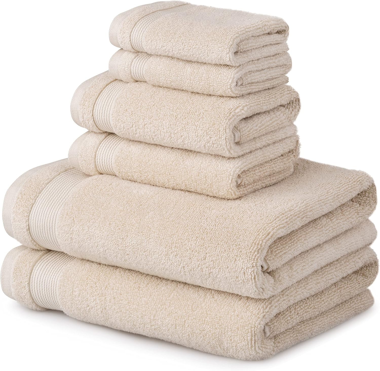 Martha Stewart Cotton Towel Set Of 6 Beige