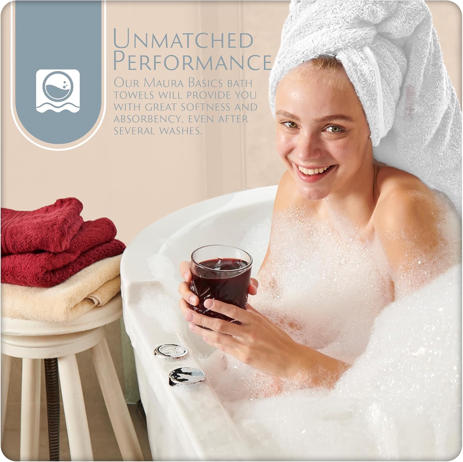 MAURA Basics Turkish Cotton Bath Towel Set