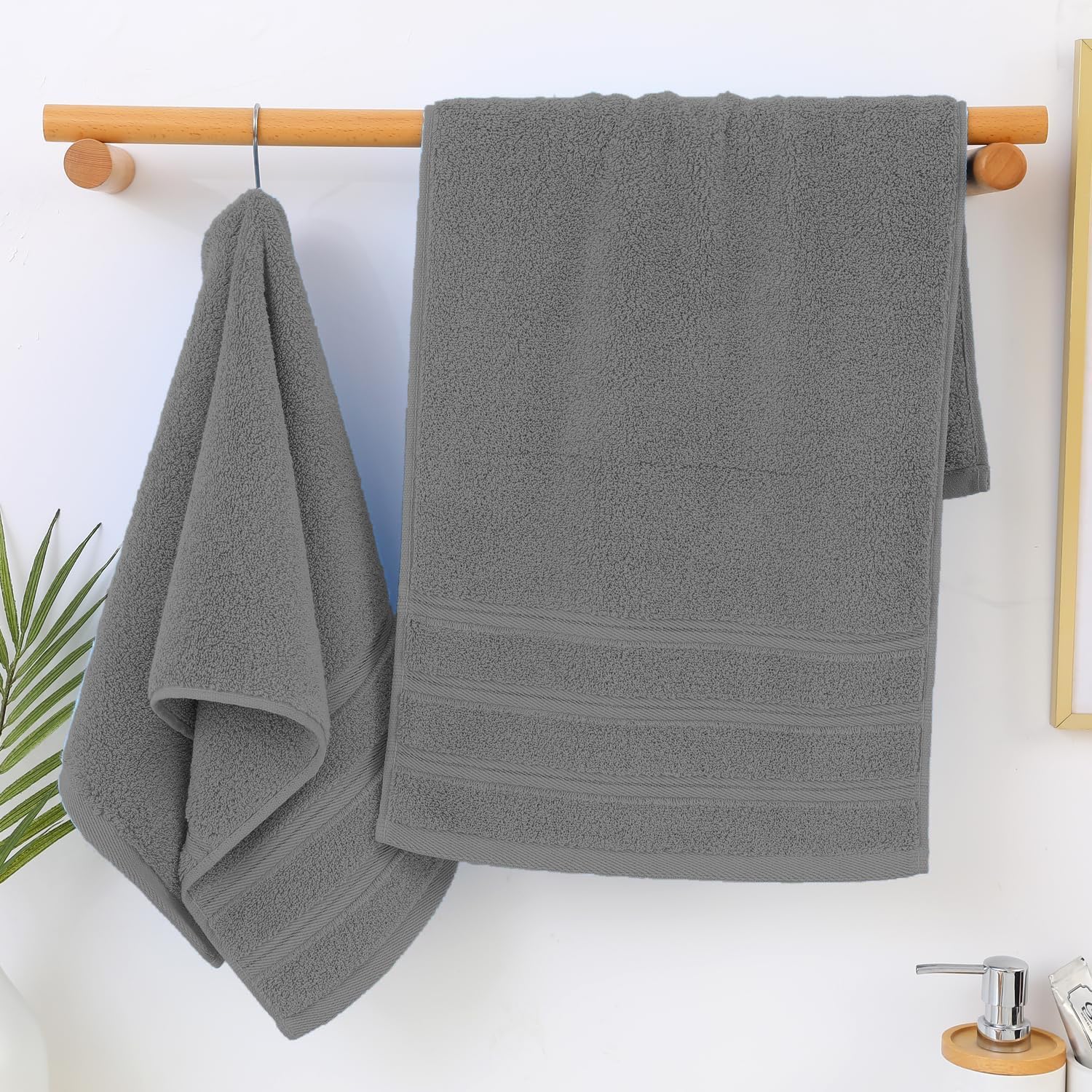 ZISH Soft Linen Luxury 100 Turkish Cotton Towel Set - 6 Pieces Grey