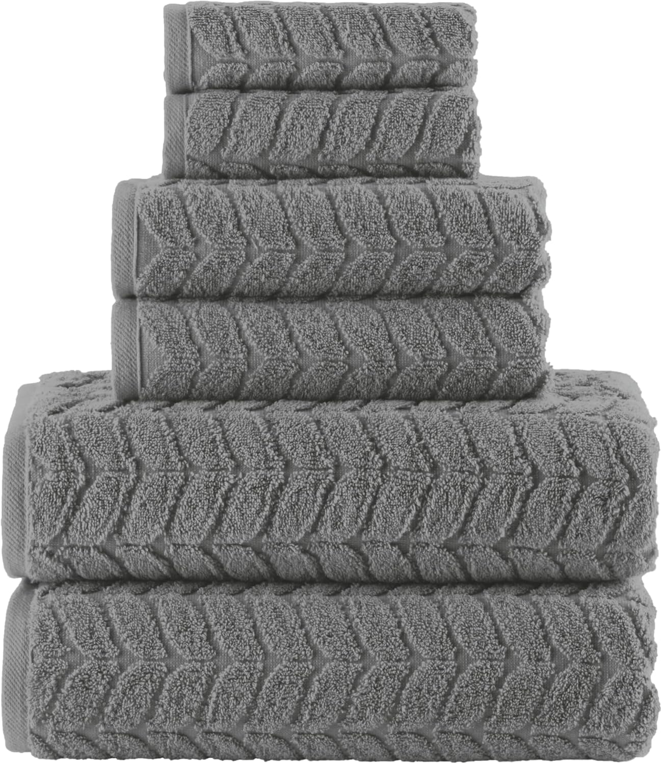 Elegant Comfort 6-Piece Turkish Cotton Towel Set Gray