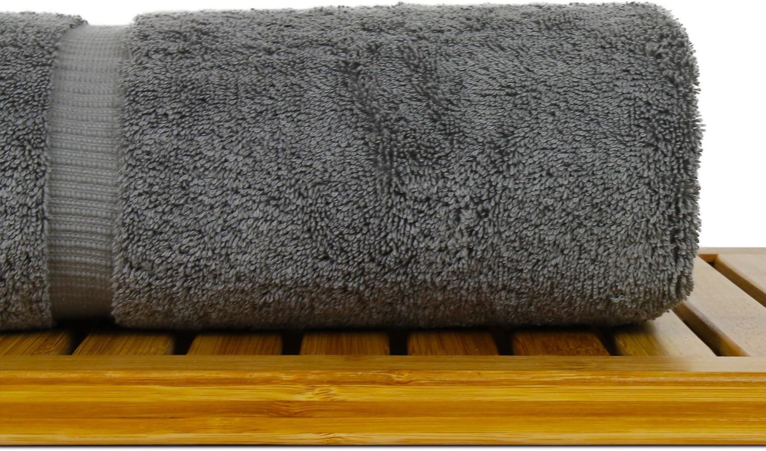 Luxury Turkish Cotton Bath Towels Set of 4 - Grey Dobby
