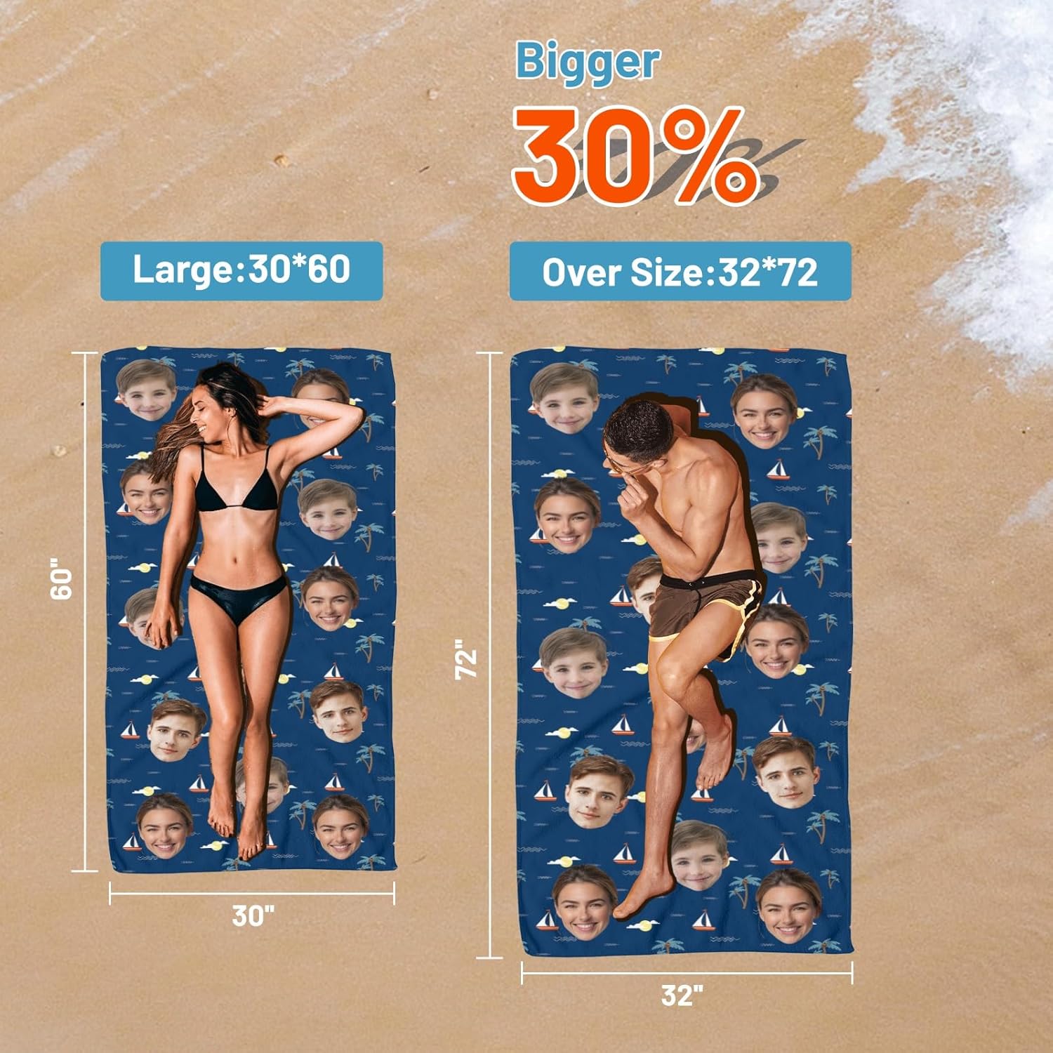 Voltexia Personalized Beach Towels for Adults Kids