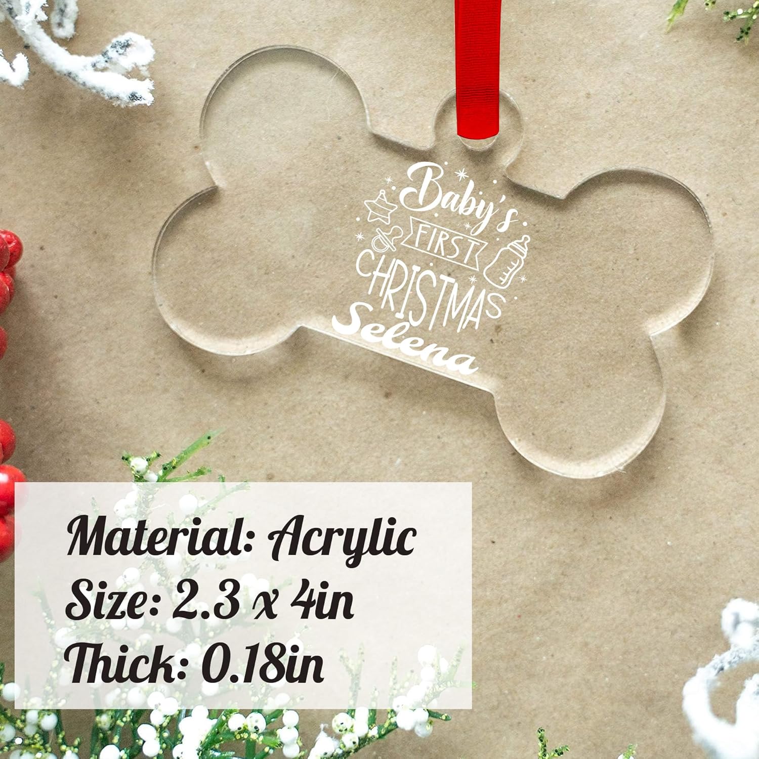 Personalized Babys First Christmas Ornament 2024
