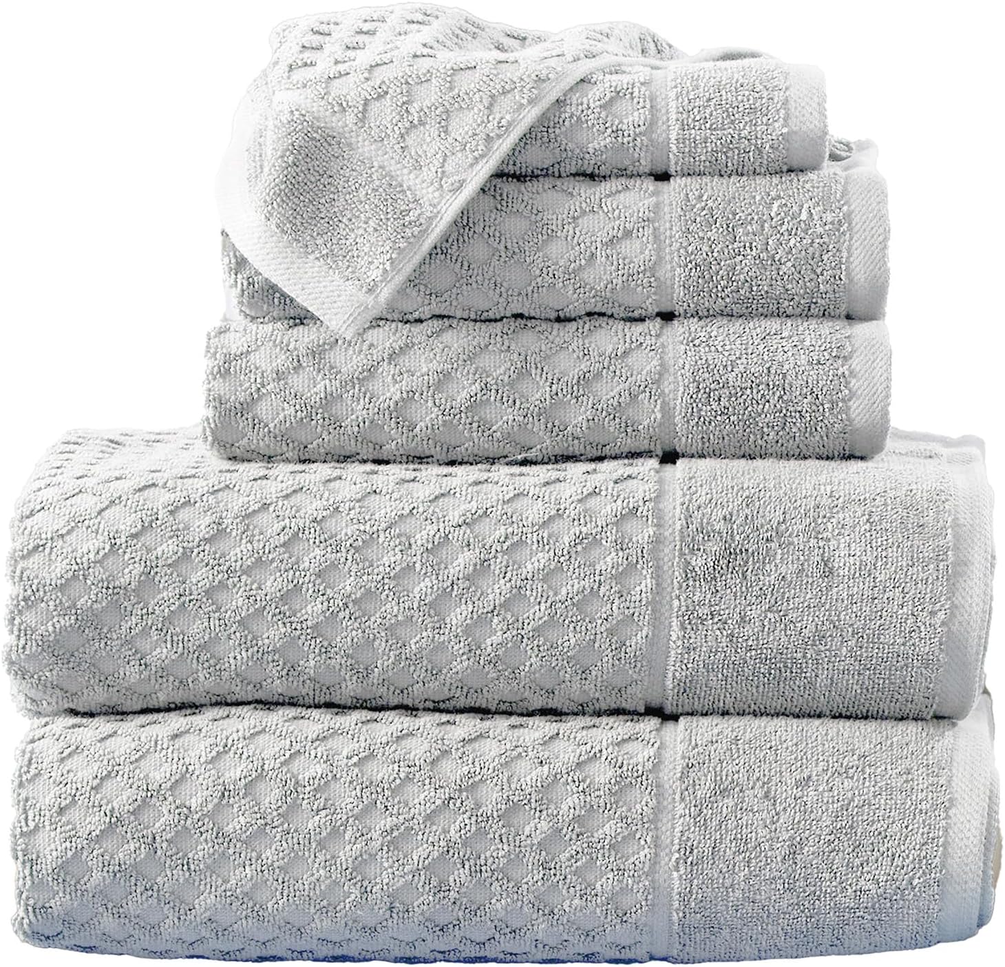 Great Bay Home Light Grey Bath Towel Set 6 Piece