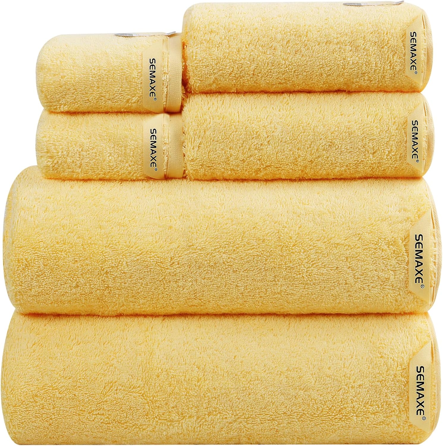 SEMAXE 6-Piece Bathroom Towel Set - Ultra Soft 100 Cotton