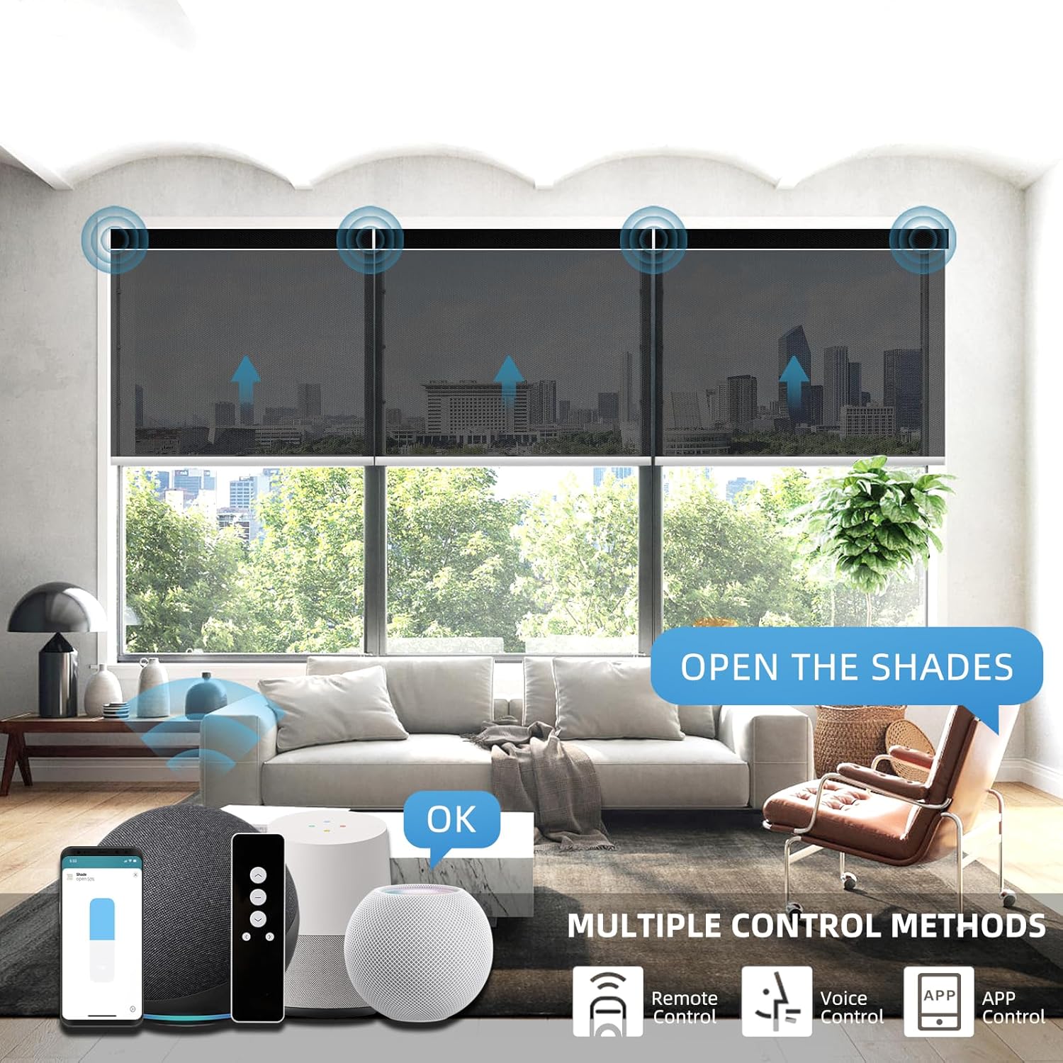 Weffort 5 Openness Smart Blinds with Alexa Compatibility