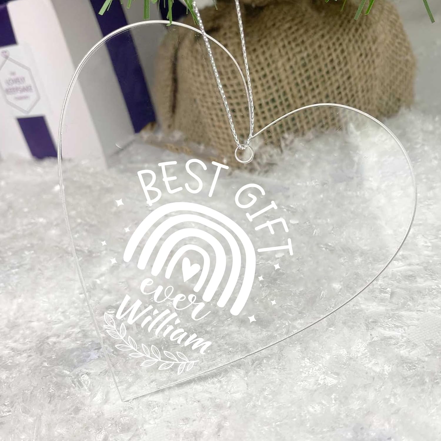 Jasilon First Christmas Baby Ornament - Personalized Acrylic Gift for New Parents
