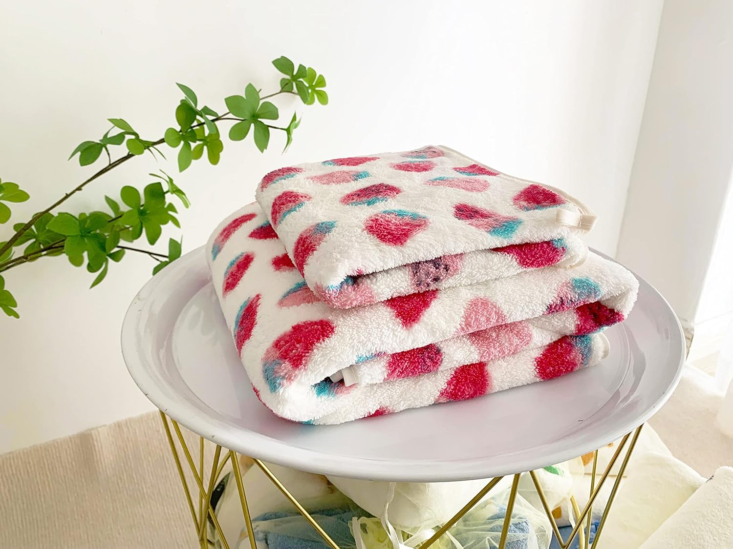 Cute Strawberry Print Bath Towels Set for Kids Adults