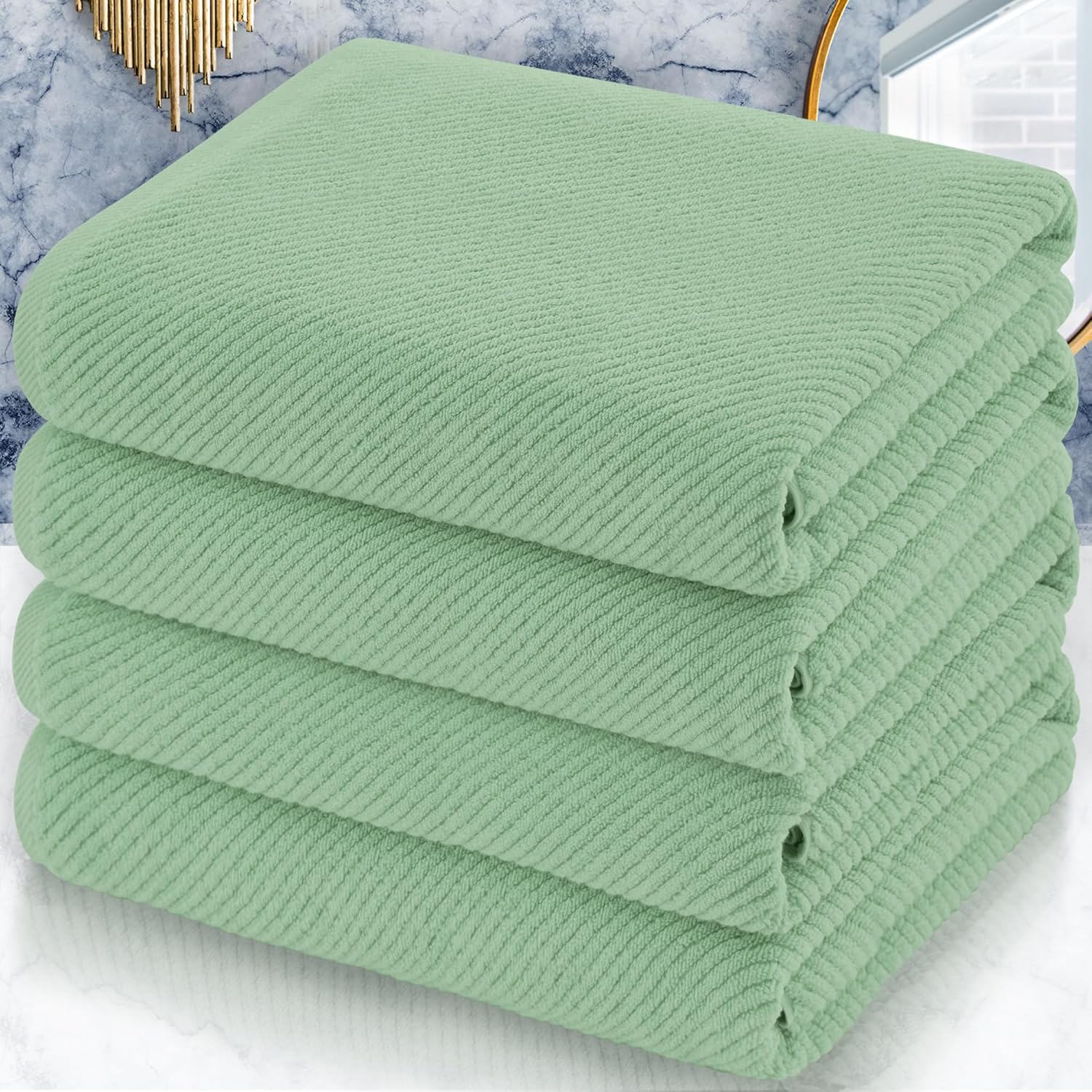 VOOVA MOVAS Green Bath Towel Set 4PC