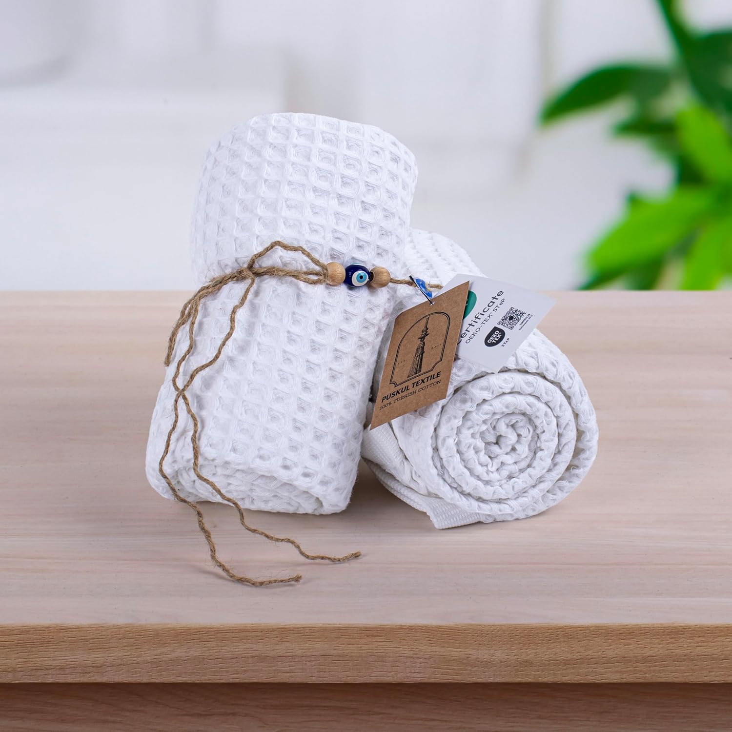 Pskl Turkish Cotton Waffle Bath Towel Set of 2