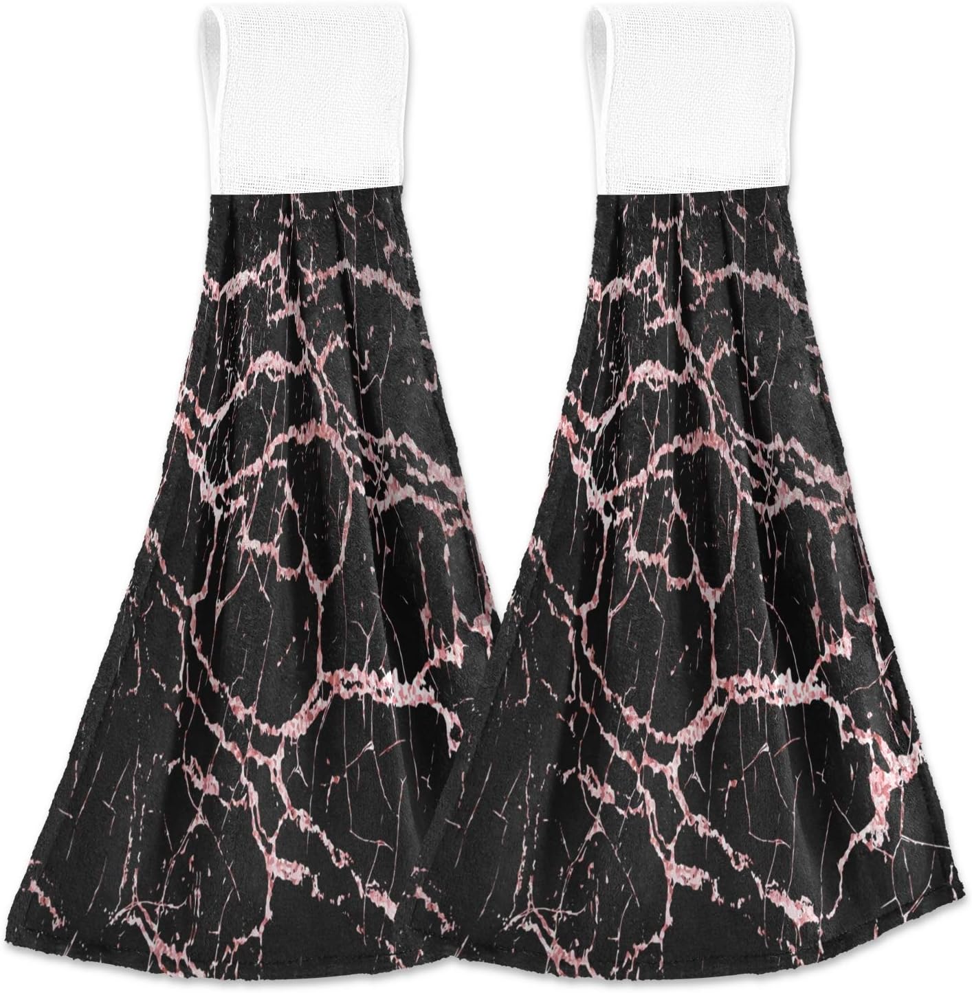 Kcldeci Rose Gold Marble Hand Towels 2 Piece Set