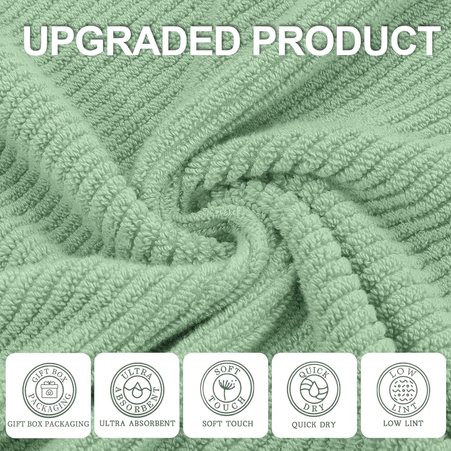 VOOVA MOVAS Green Bath Towel Set 4PC