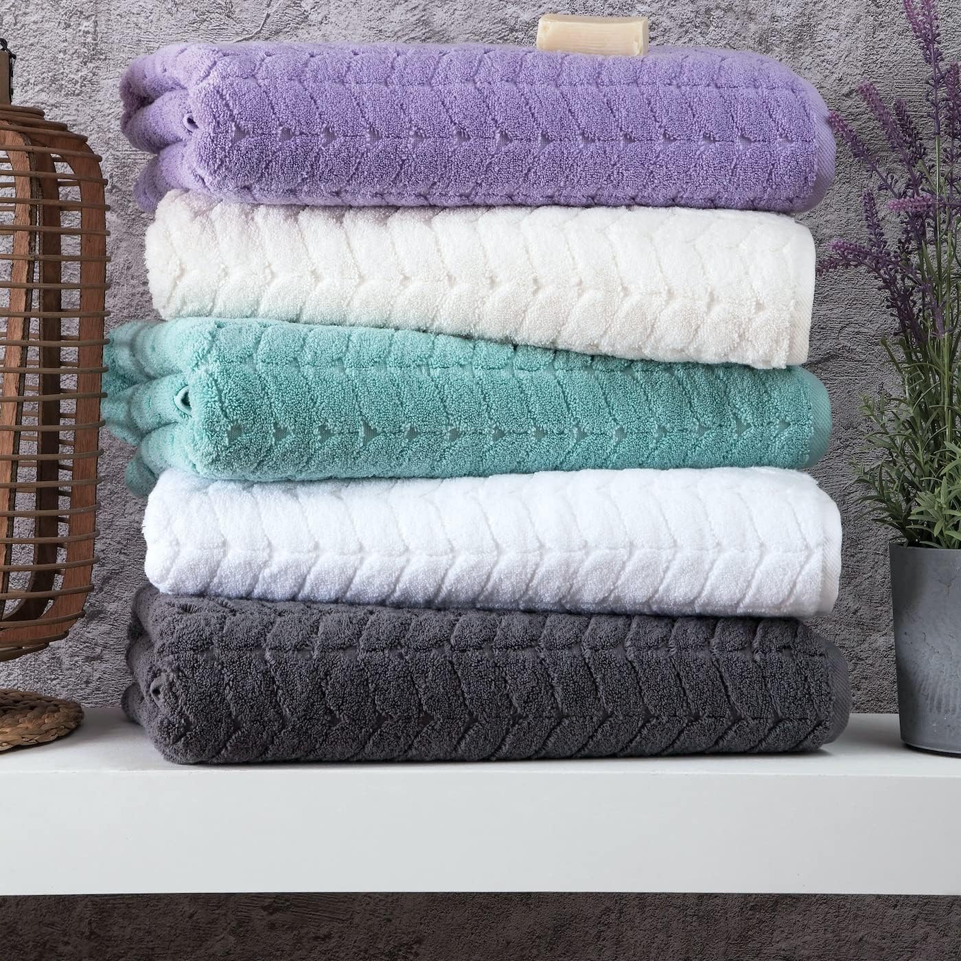 BAGNO MILANO Turkish Bath Towel Set 2 pcs Quick Dry Plush Towels