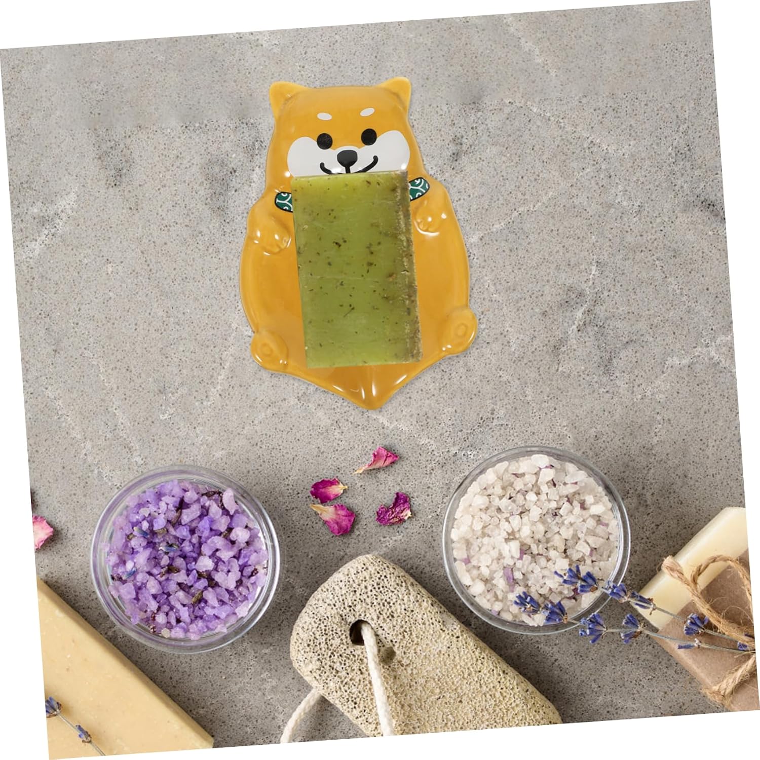 Ceramic Dog Soap Dish Holder with Drainage