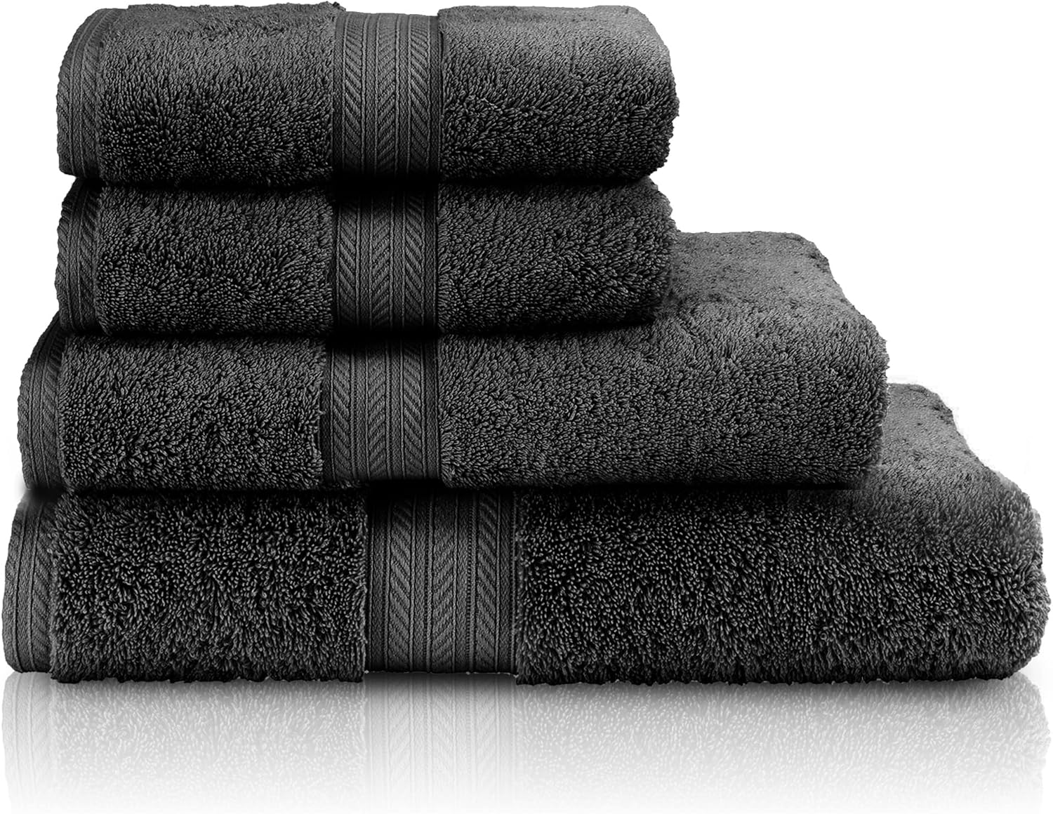 Dark Gray Towel Set of 4 - Premium Turkish Cotton Bath Towels