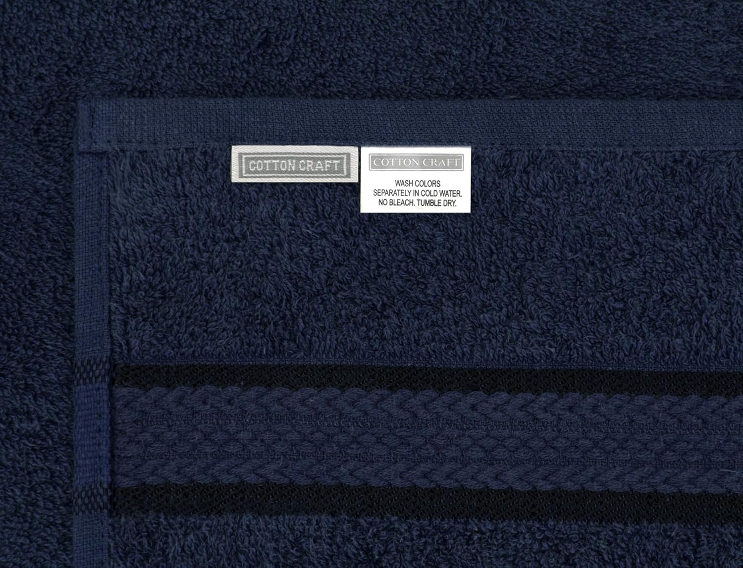COTTON CRAFT Ultra Soft 6 Piece Towel Set Navy