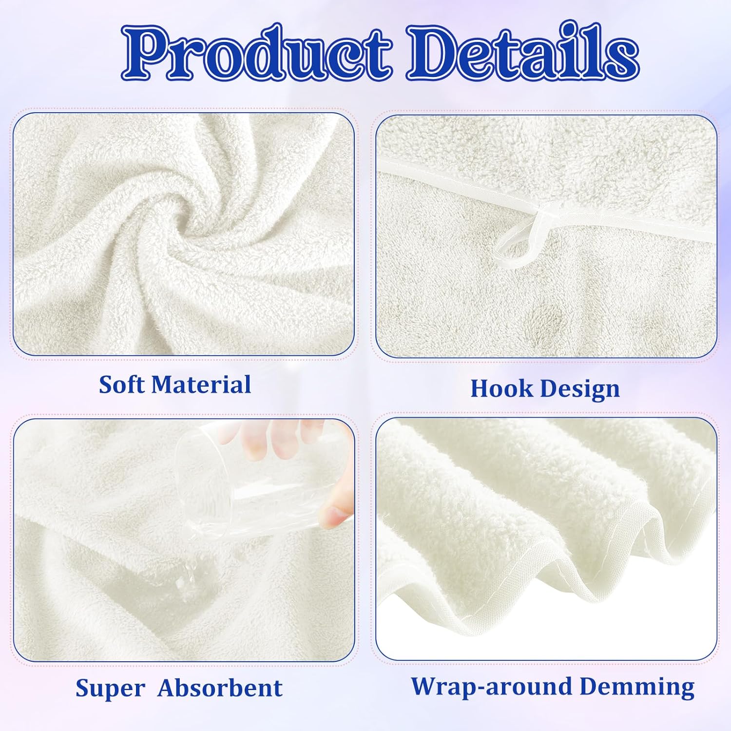 Newwiee 30 Pack Bath Towels Washcloths Set for Home Shower Yoga Travel