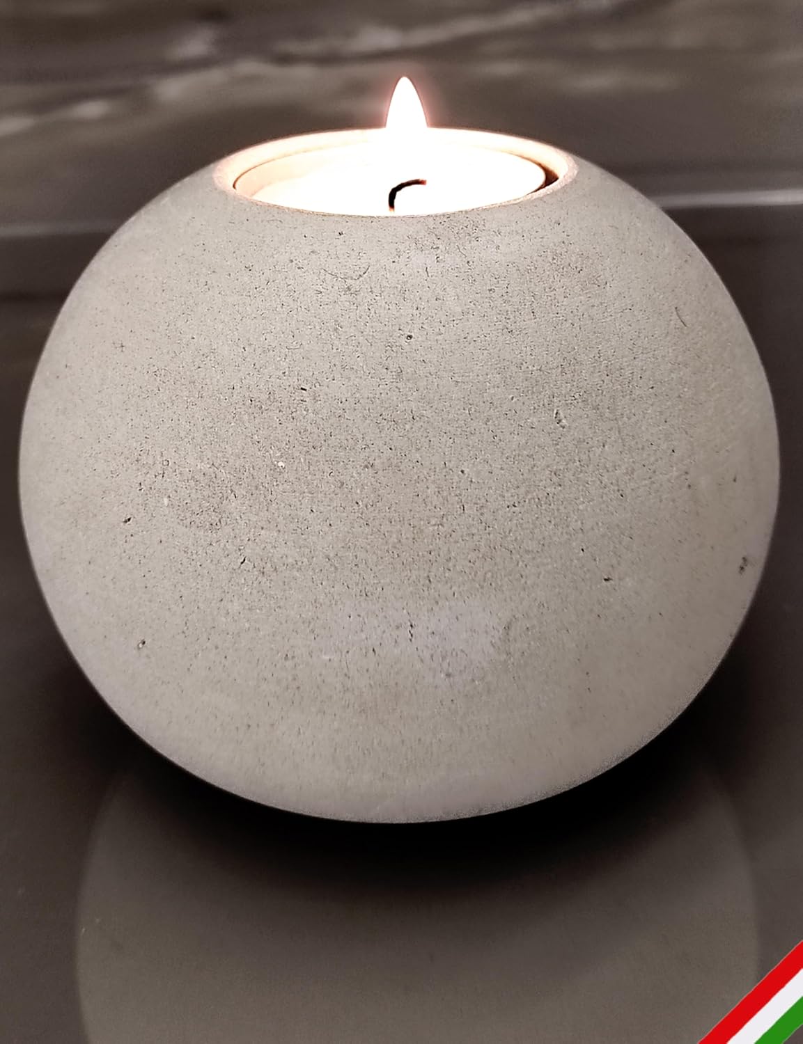 Handmade Stone Sphere Candle Holder - Gift Box Included