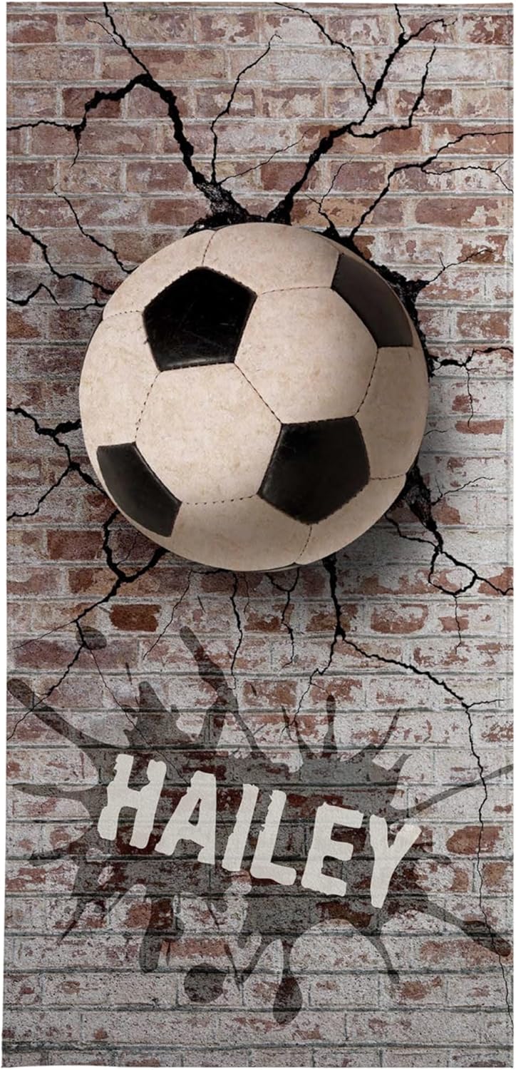Personalized Beach Towel with Soccer Design