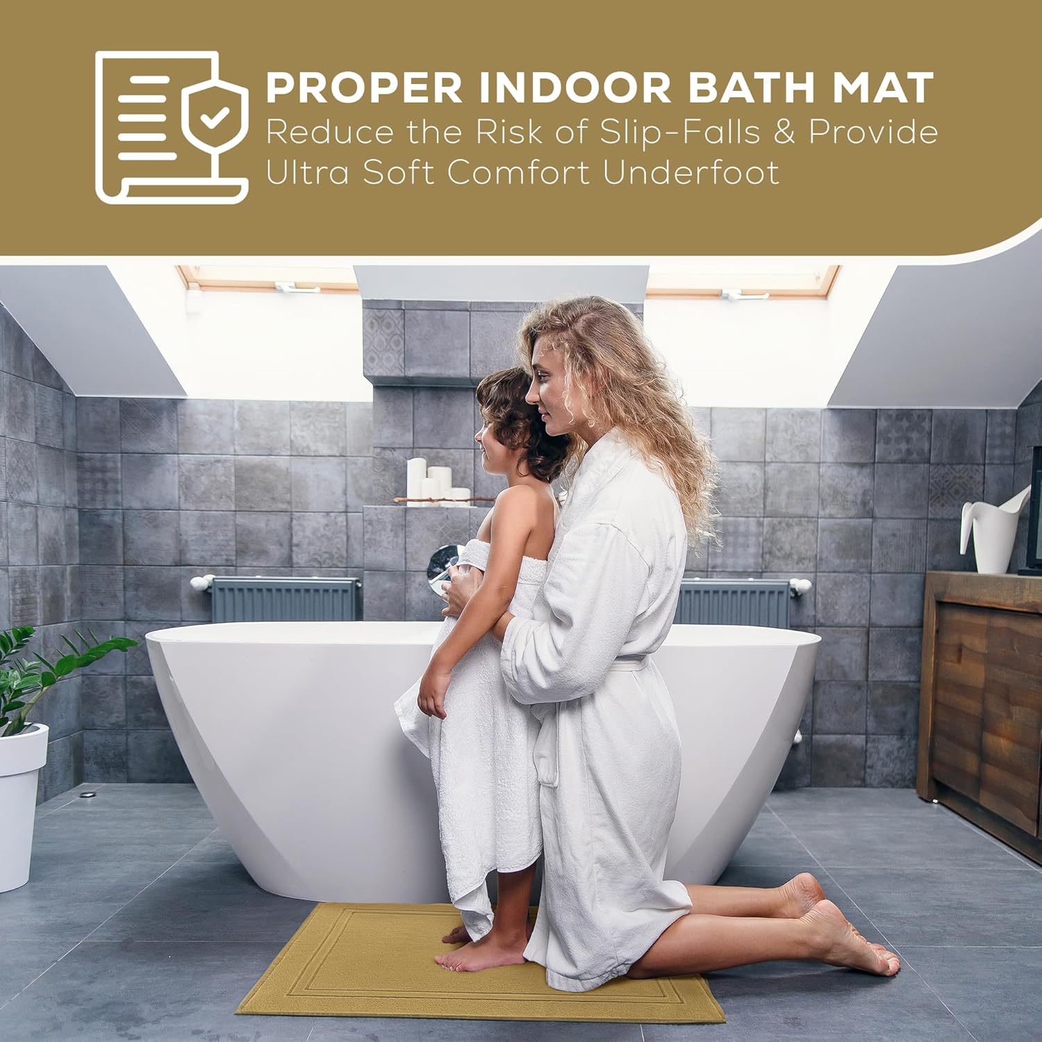 ALIBI Bath Mat Floor Towel - Champagne 44X26