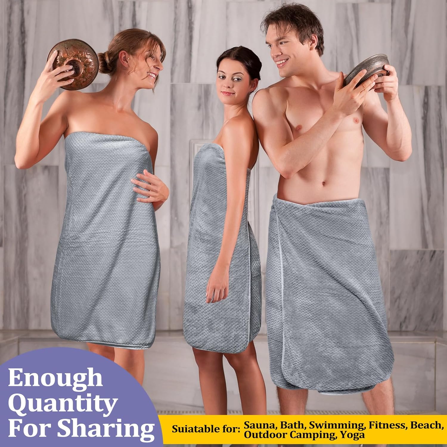 Preboun 12 Pcs Bath Towels and Washcloths Set