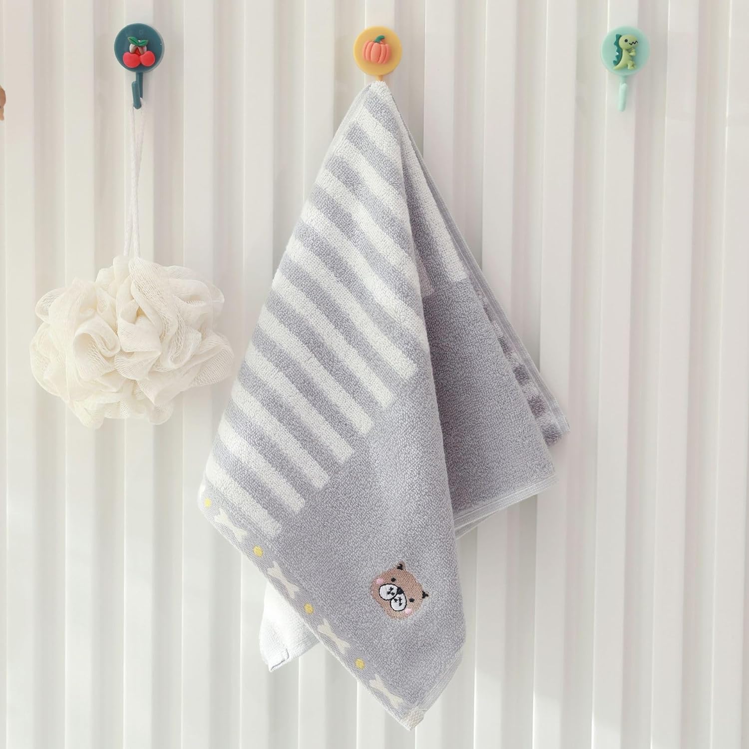 Kissvian 3 Pack Cartoon Animal Hand Towels Pure Cotton Kids Washcloths