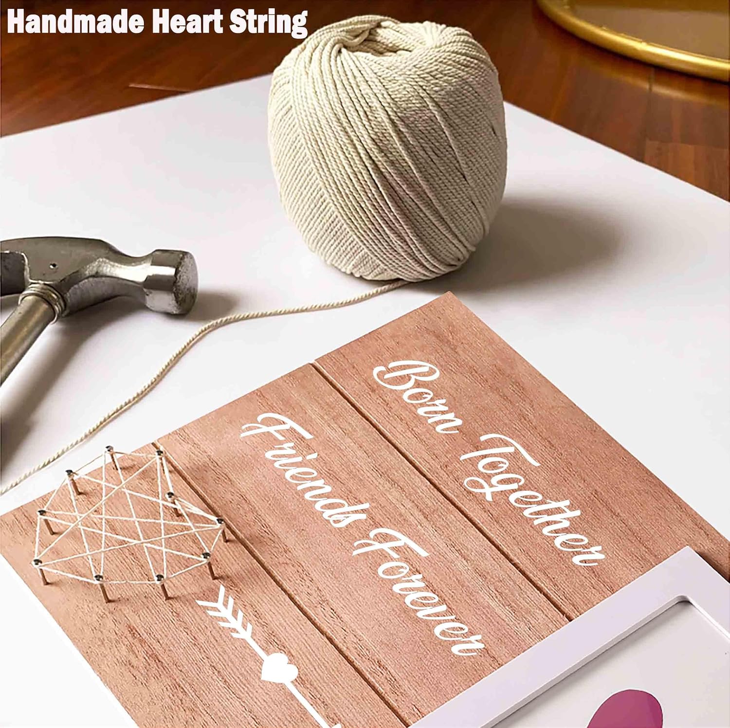 Unique Twin Baby Wooden Photo Frame with Heart