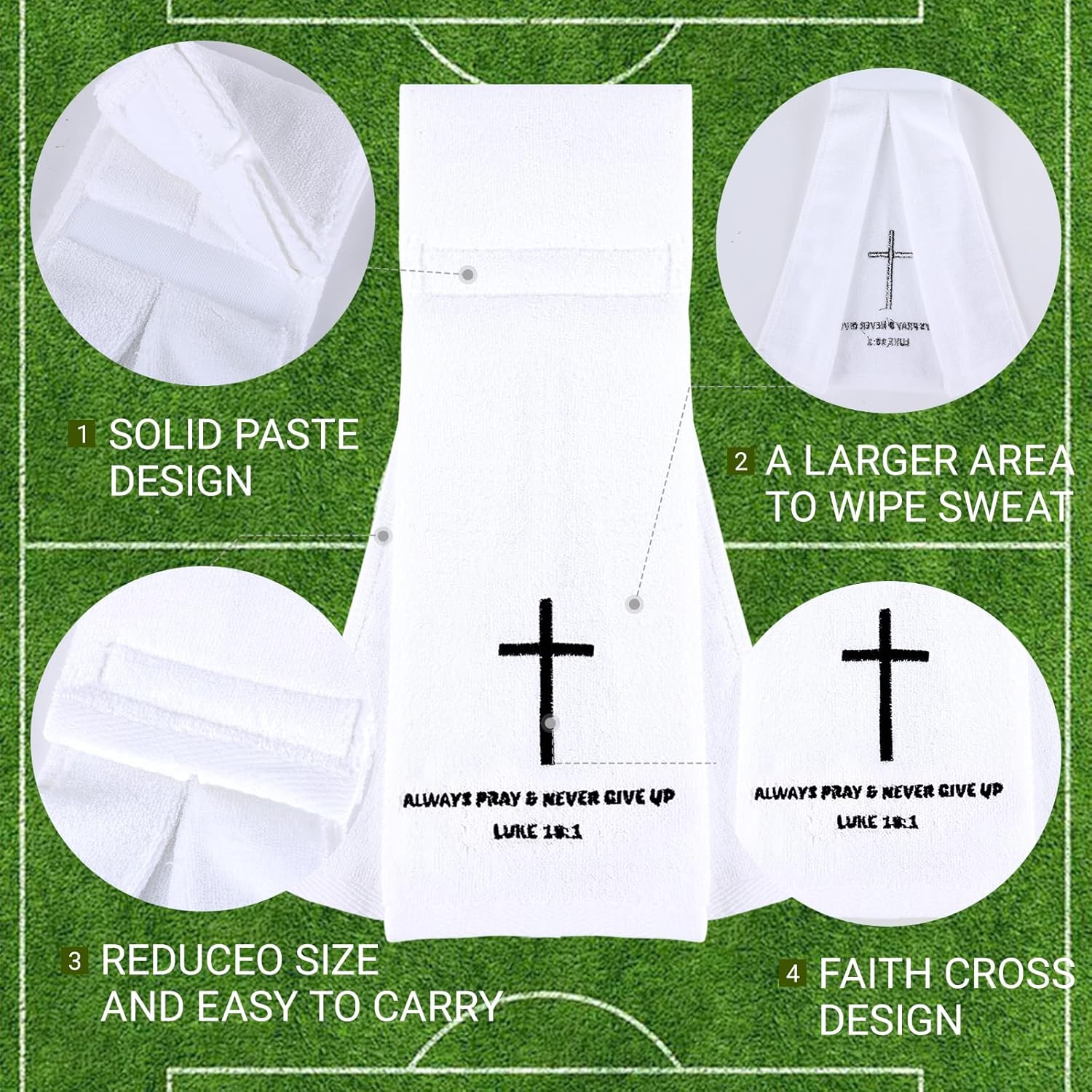 EYNDYN 6 Pcs Football Towel Set with Cross Design