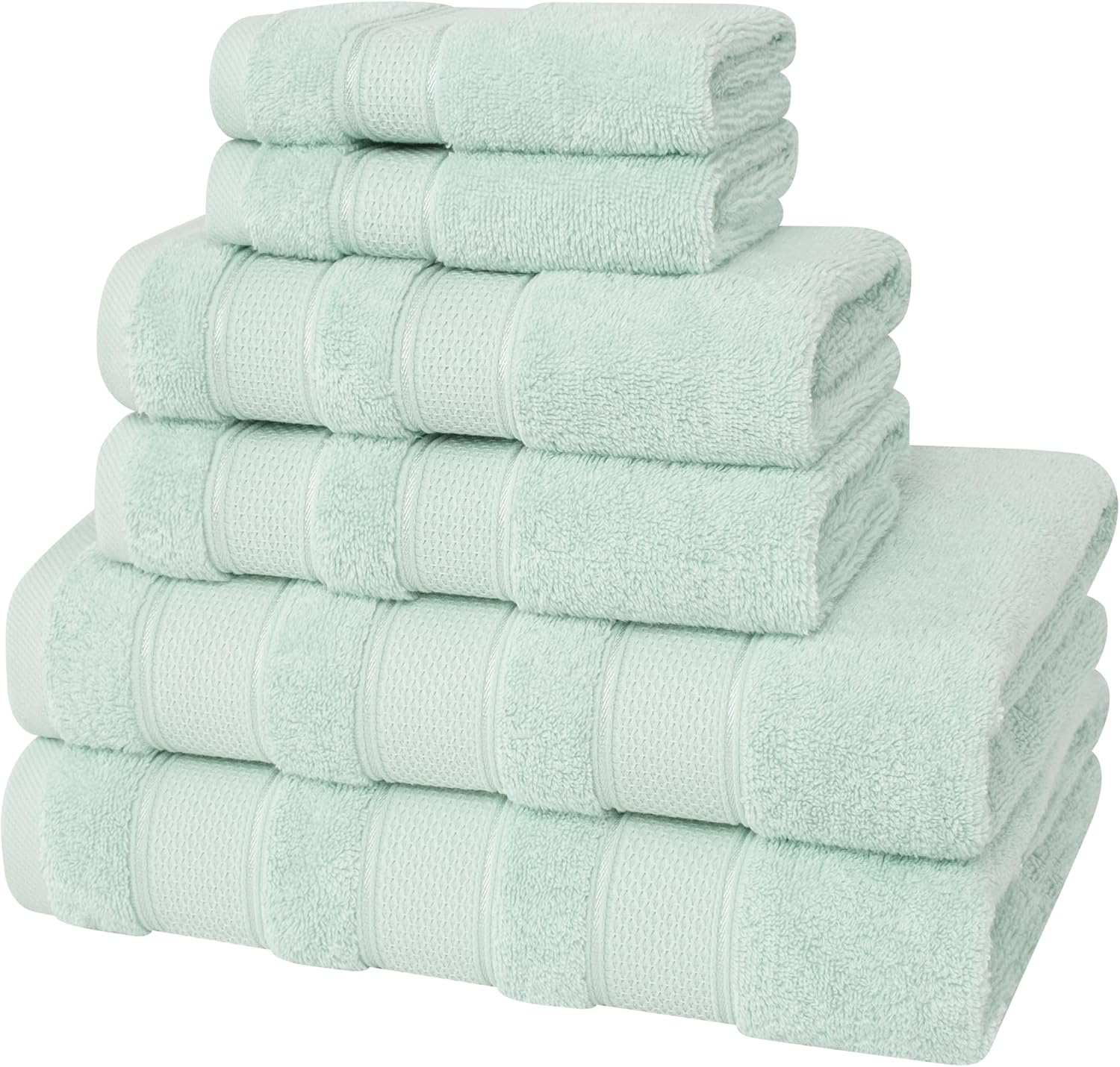 American Soft Linen Salem 6-Piece Towel Set in Mint