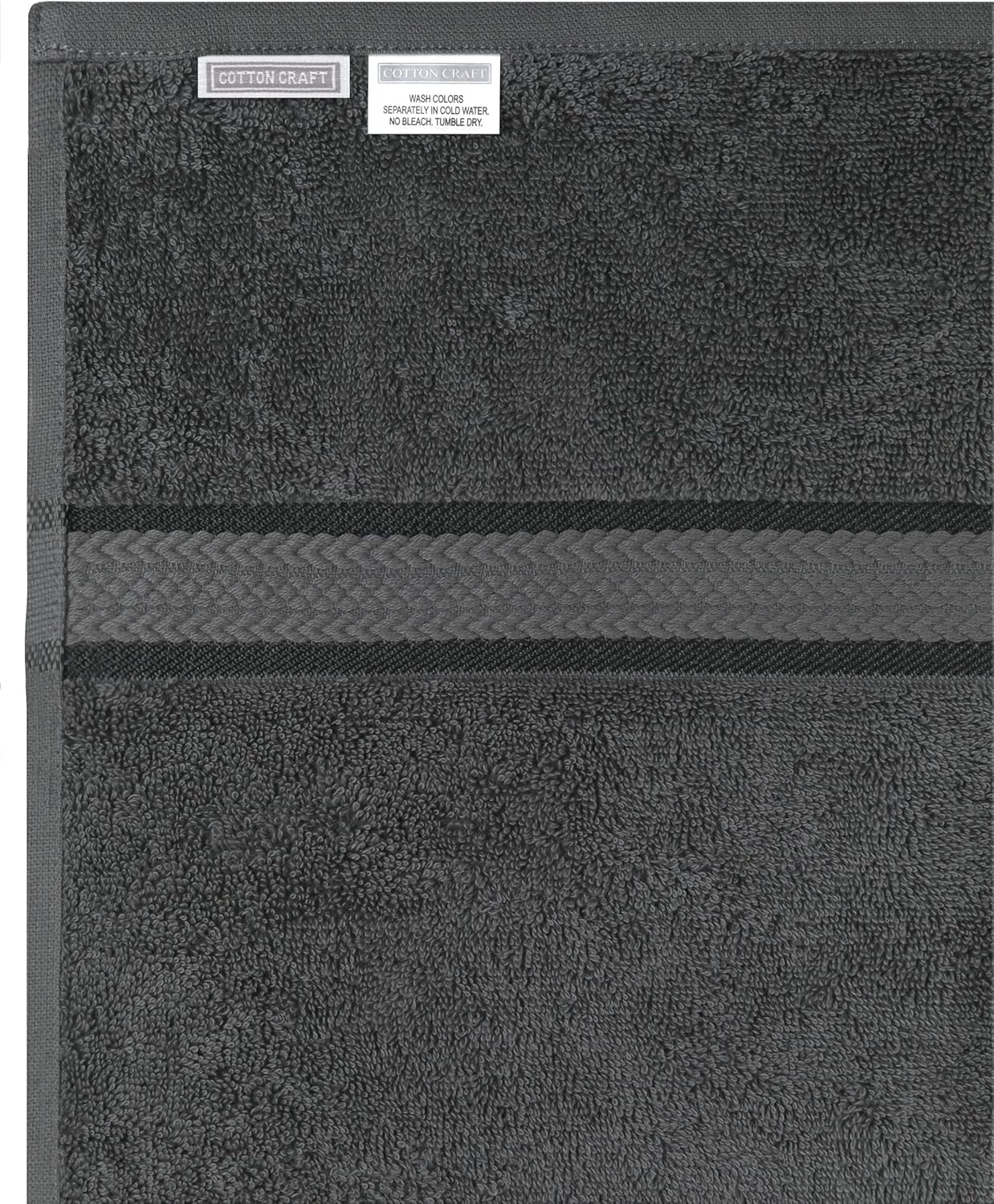 COTTON CRAFT Ultra Soft 6-Piece Towel Set - Charcoal