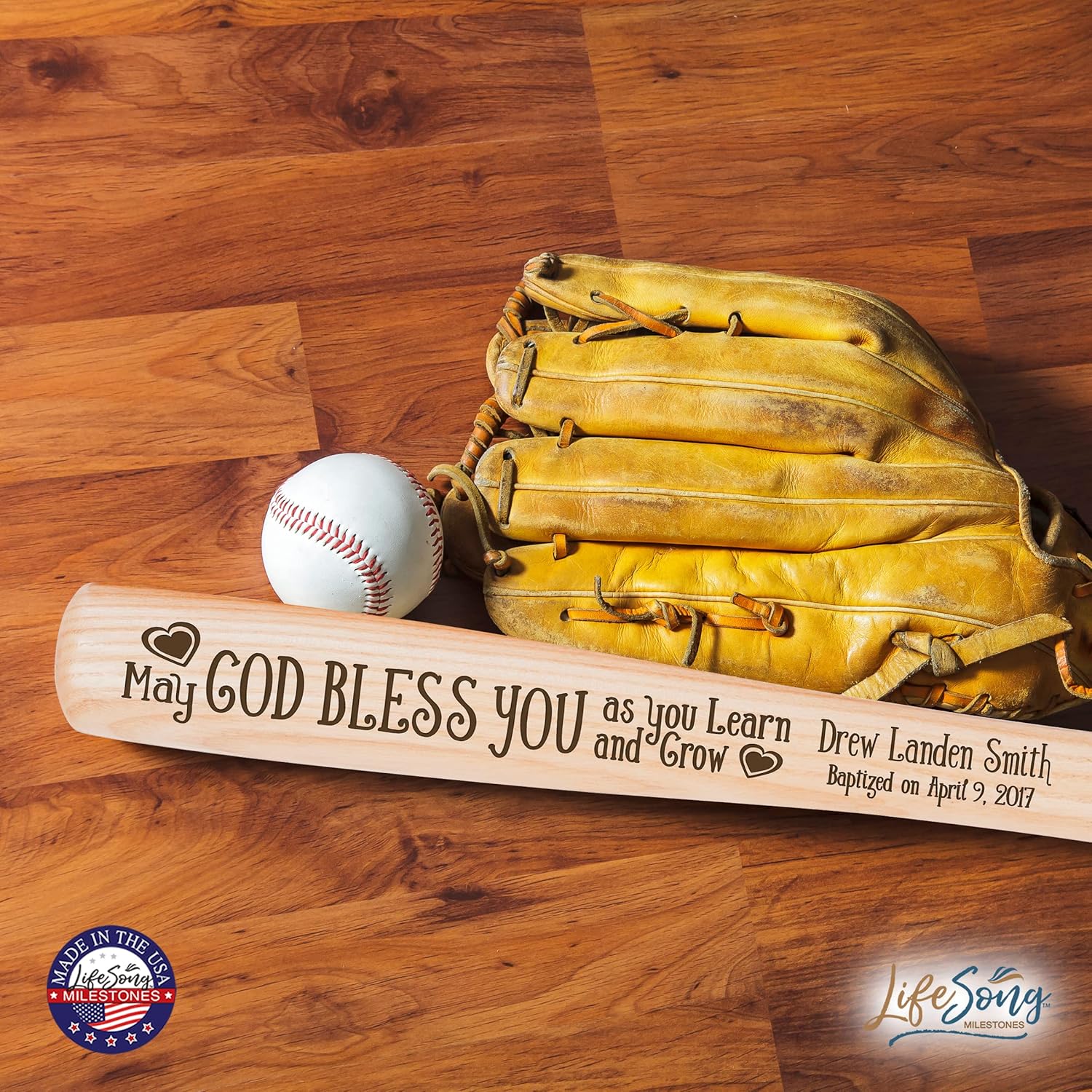 LifeSong Milestones Personalized Baptism Baseball Bat
