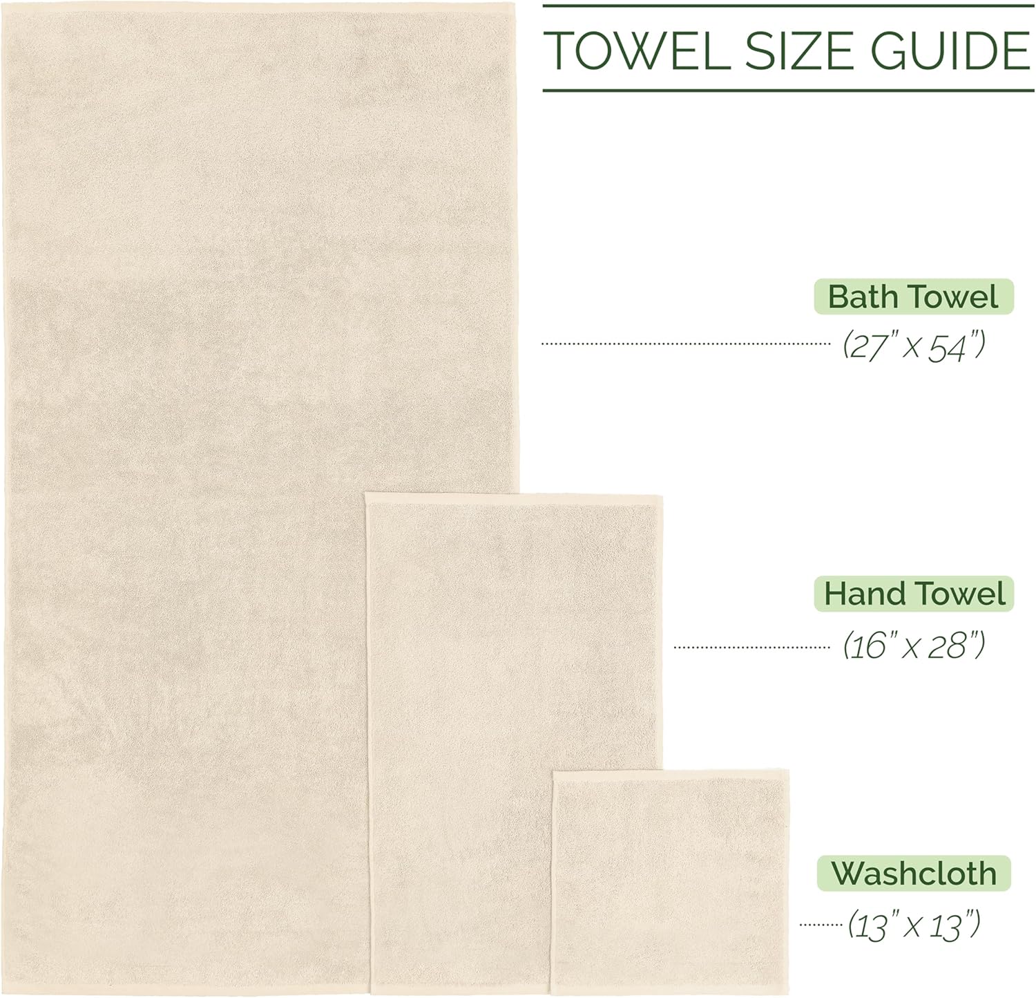 Elegant Comfort Turkish Cotton Towel Set Ivory 6-Piece