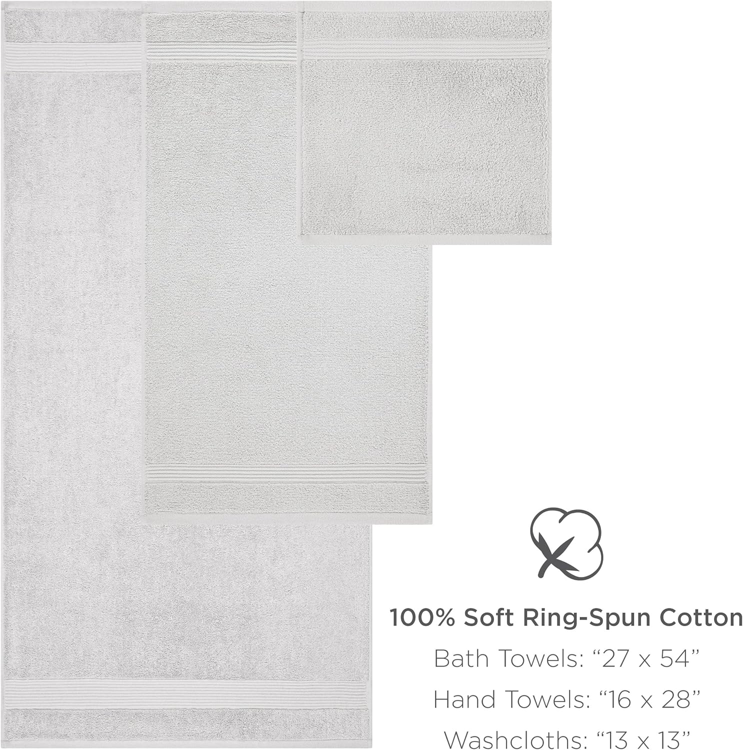 Arkwright Bath Towels Set of 6 - Pewter Grey 1