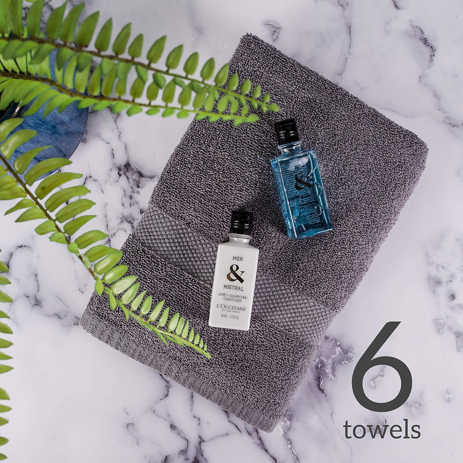 GREEN LIFESTYLE Charcoal Cotton Bath Towels