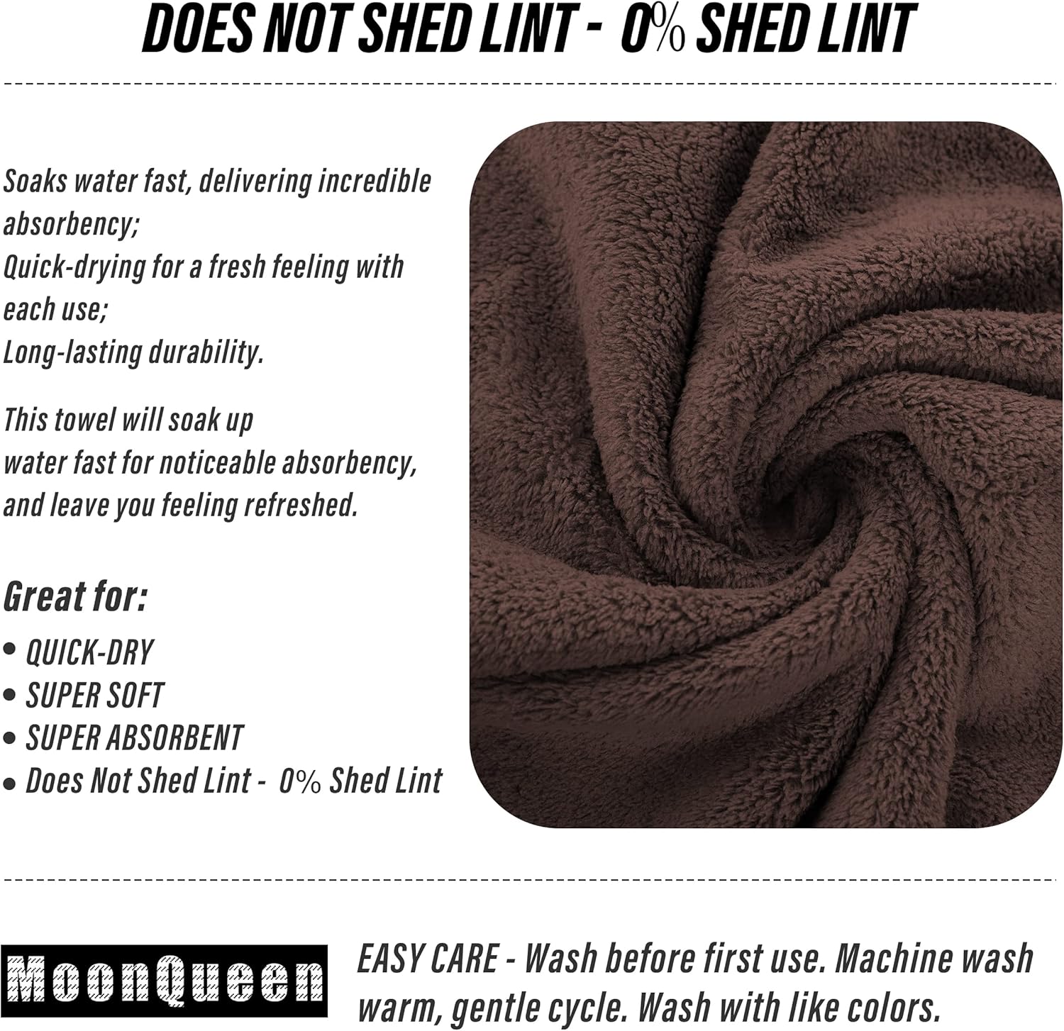 MOONQUEEN 18 Pack Premium Hand Towels - 16x28 Wood Brown