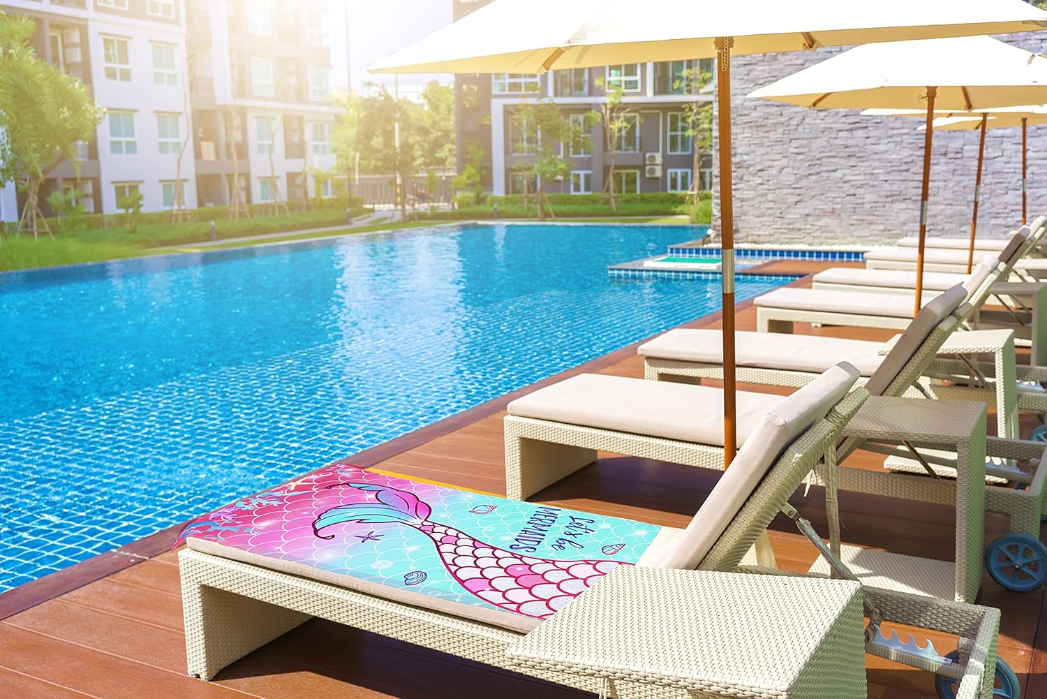 LIVILAN Mermaid Tail Beach Towel 30x60