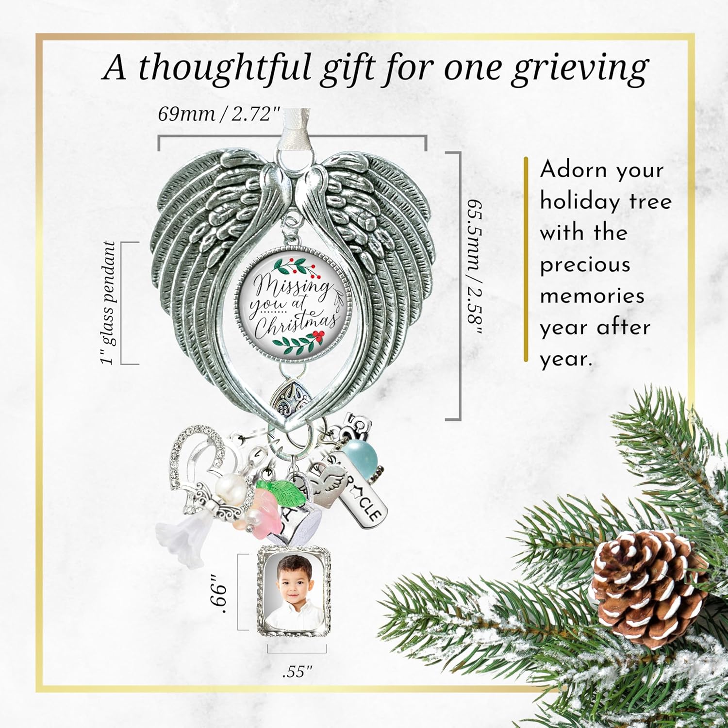 Baby Memorial Angel Wings Personalized Photo Frame
