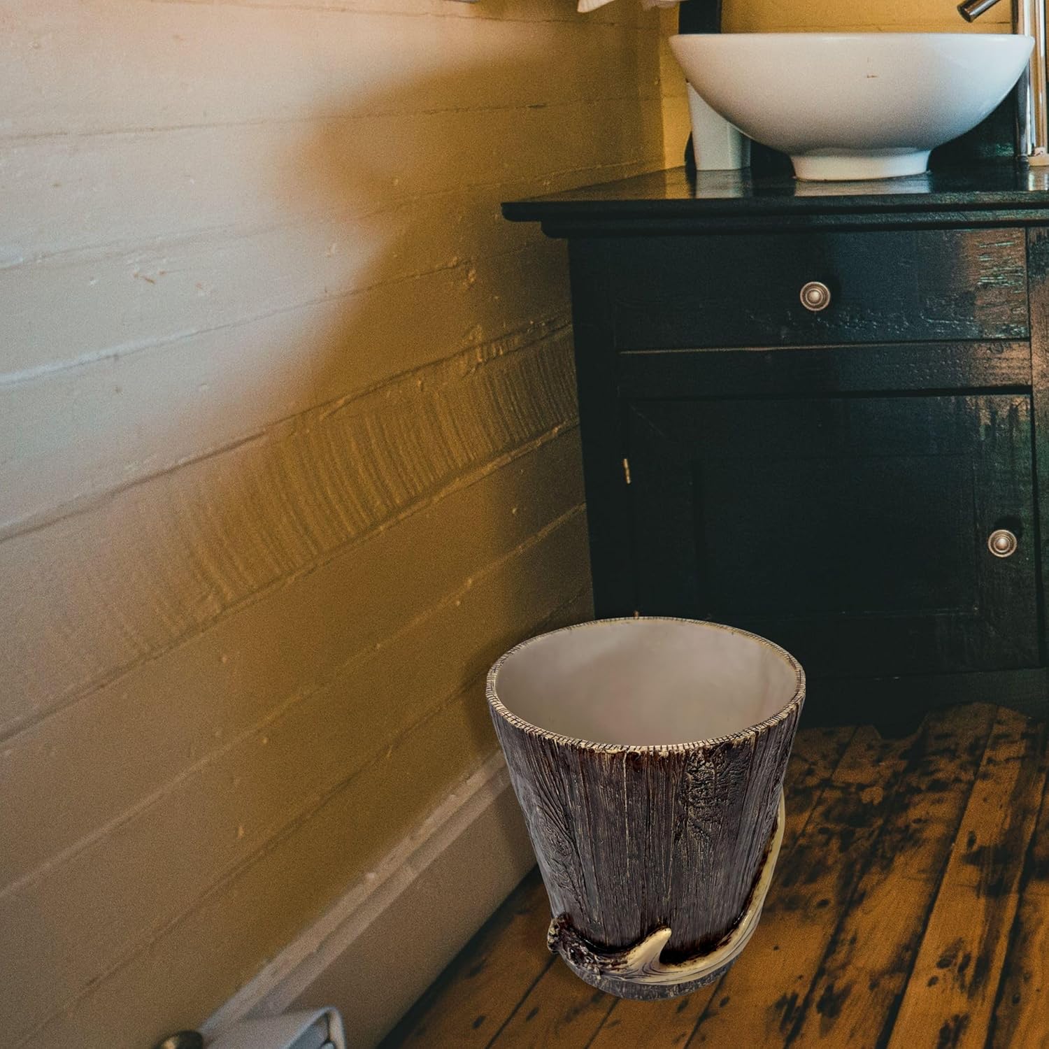 BestGiftEver Realistic Wood Faux Antler Wastebasket