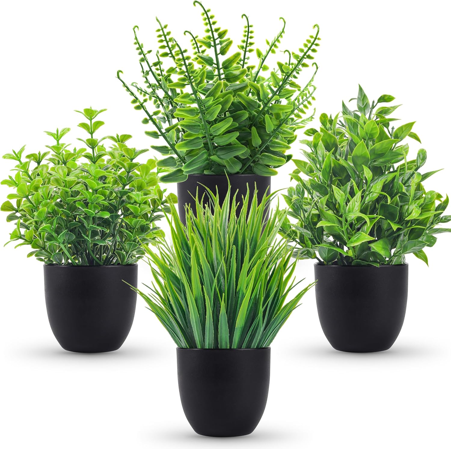 Der Rose Artificial Plants 4 Pack Black Indoor Decor