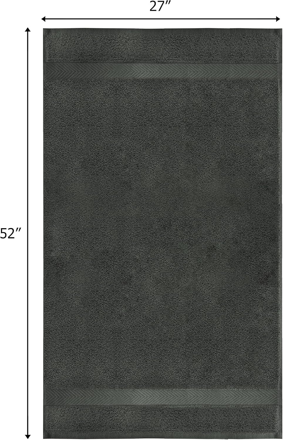 COTTON CRAFT Simplicity Bath Towels Set - 7 Pack Charcoal