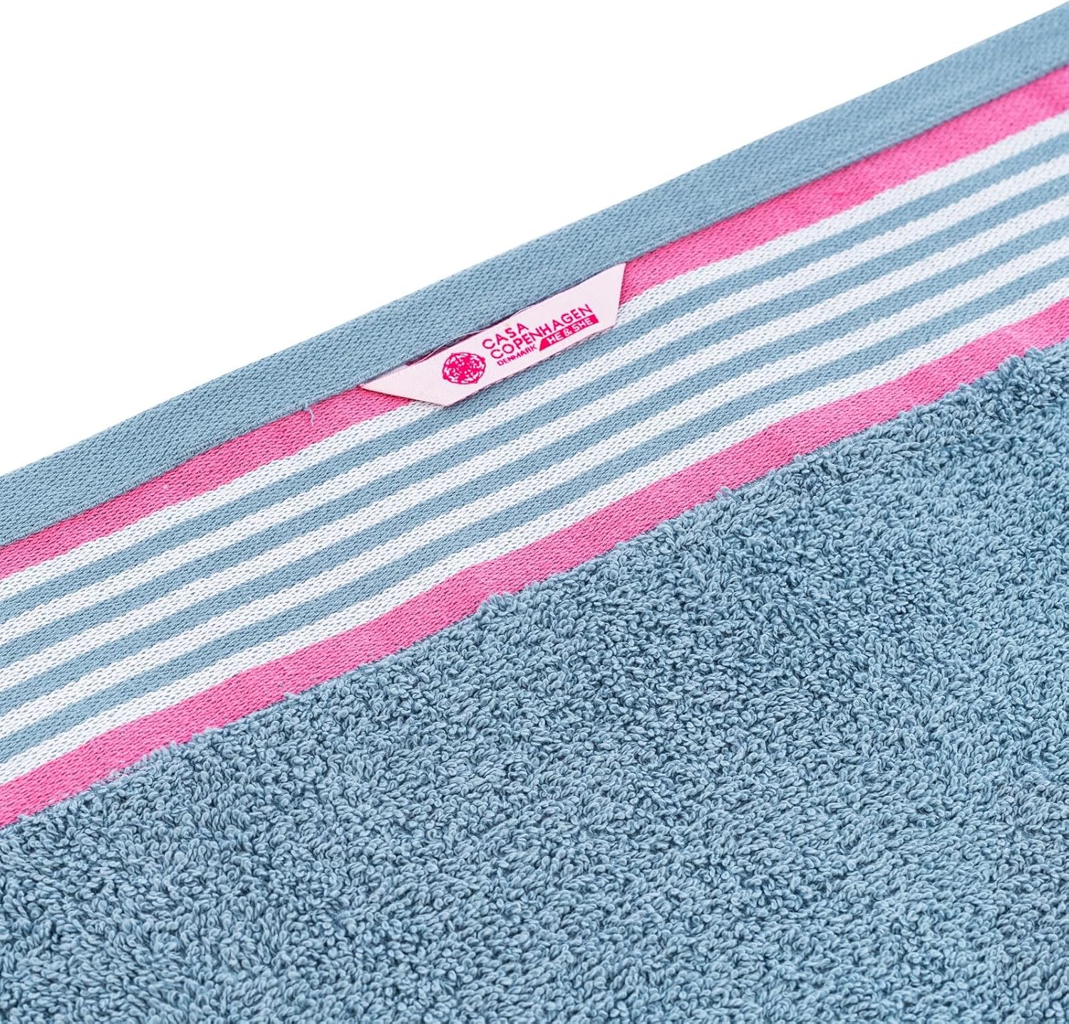 CASA COPENHAGEN He She 6-Piece Towel Set - Dusty Blue Pink 1