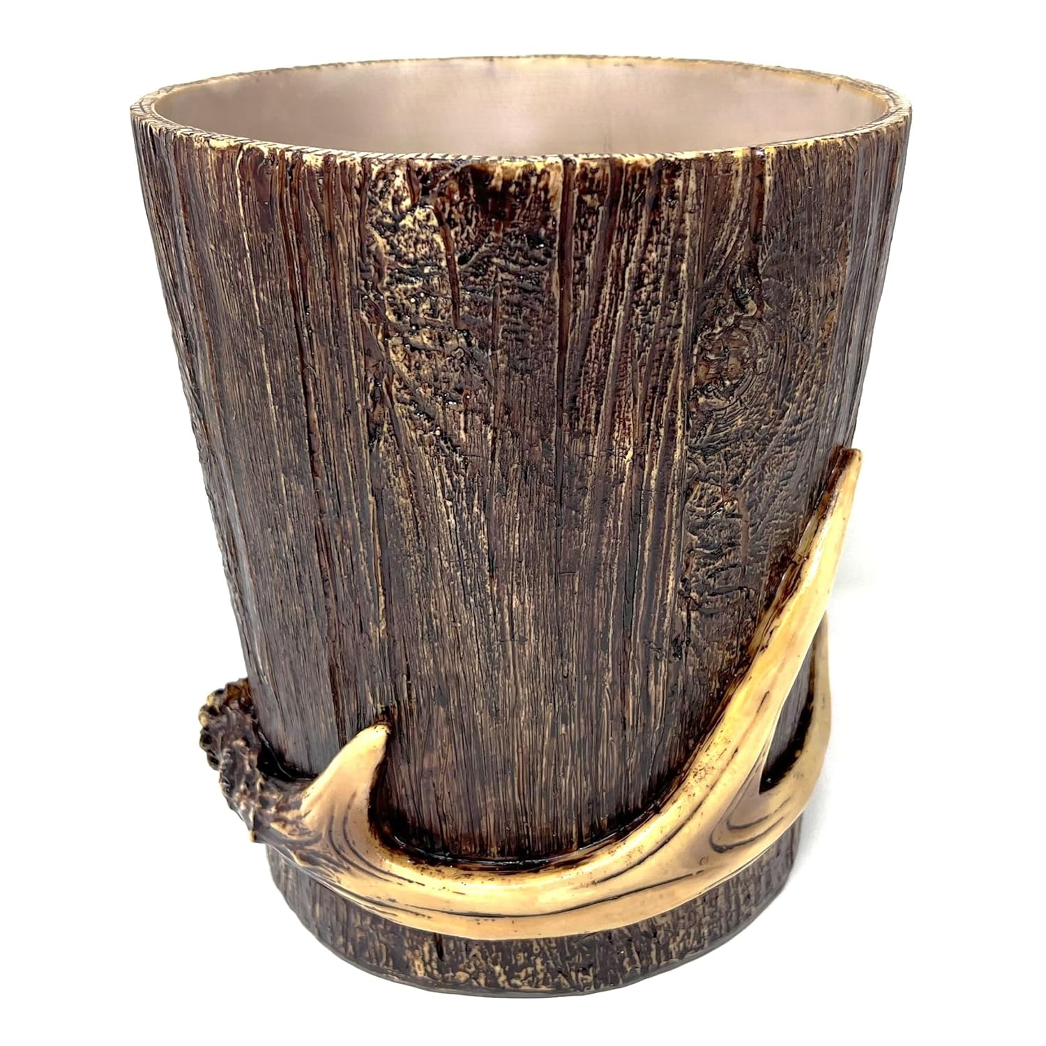 BestGiftEver Realistic Wood Faux Antler Wastebasket